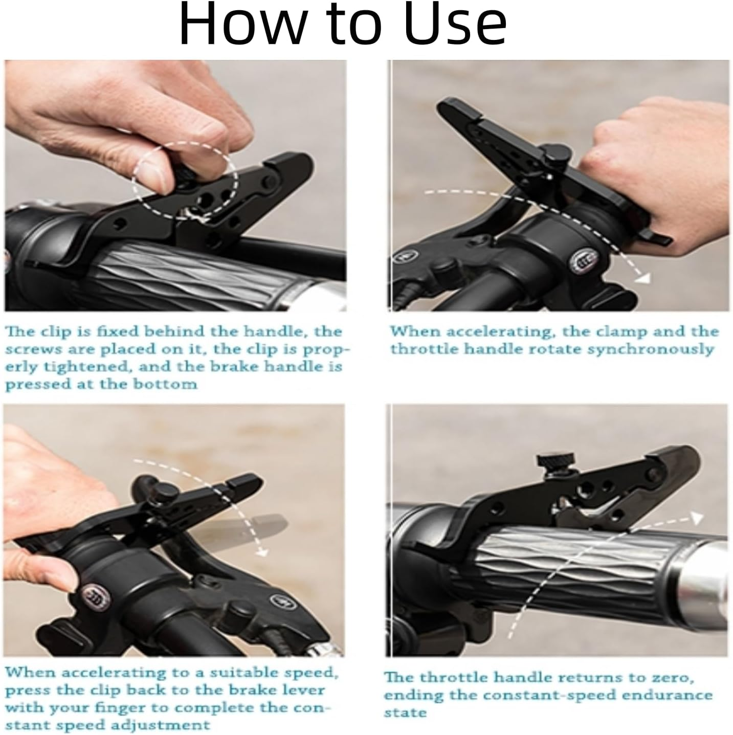 Motorcycle Cruise Control, 1 Sets Motorcycle Throttle Lock, Universal Throttle Assist Wrist/Hand Grip Lock Clamp with Silicone Ring Protect Fits Most Bike Motorcycle (Black, 1) image number 6