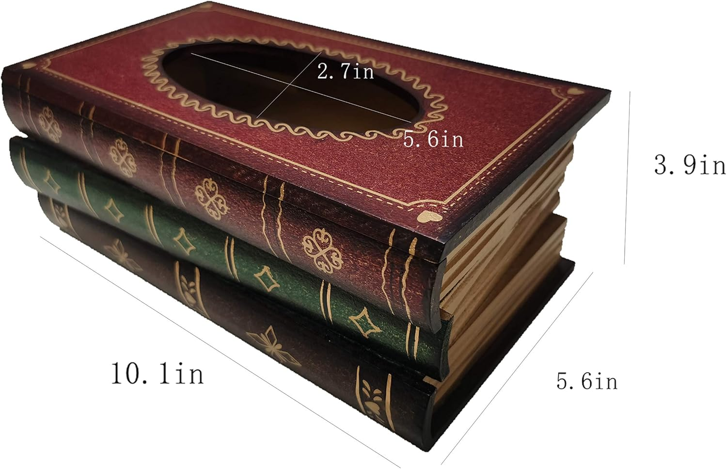 Book Tissue Box Holder Middle Ages Gothic Elegant Antique Vintage Decorative Napkin Tissue Holder Dispenser Novelty Halloween Surprise for Living Room Bathroom Decor image number 3