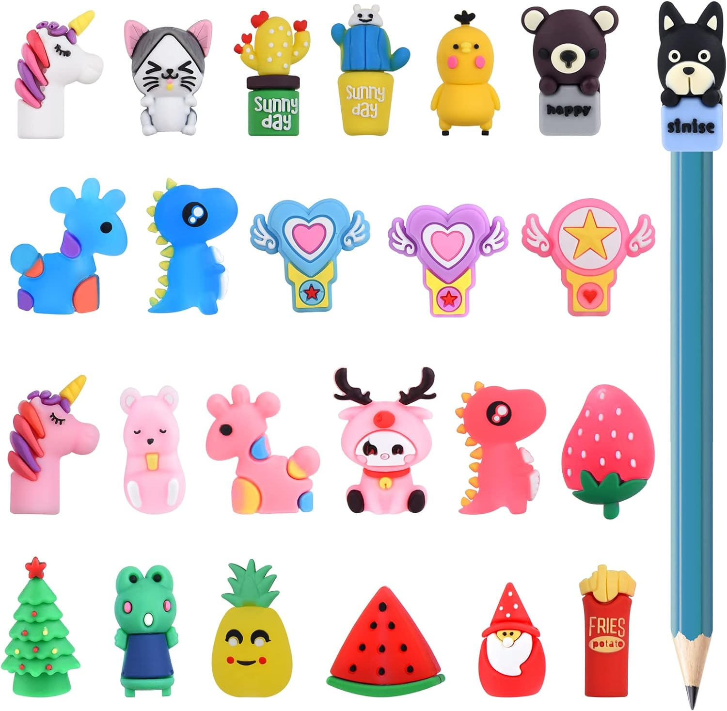 ELECLAND 27 Pieces Pencil Toppers Animal Pencil Toppers Dinosaur Pen Toppers Clip on Pencil Classroom Prizes for Kids Office School Supplies Party Favors image number 6