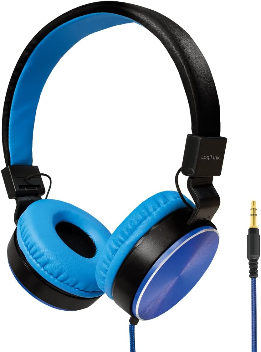 Logilink HS0049BL - Elegant Foldable Stereo Headphones with High Sound Quality Blue image number 6