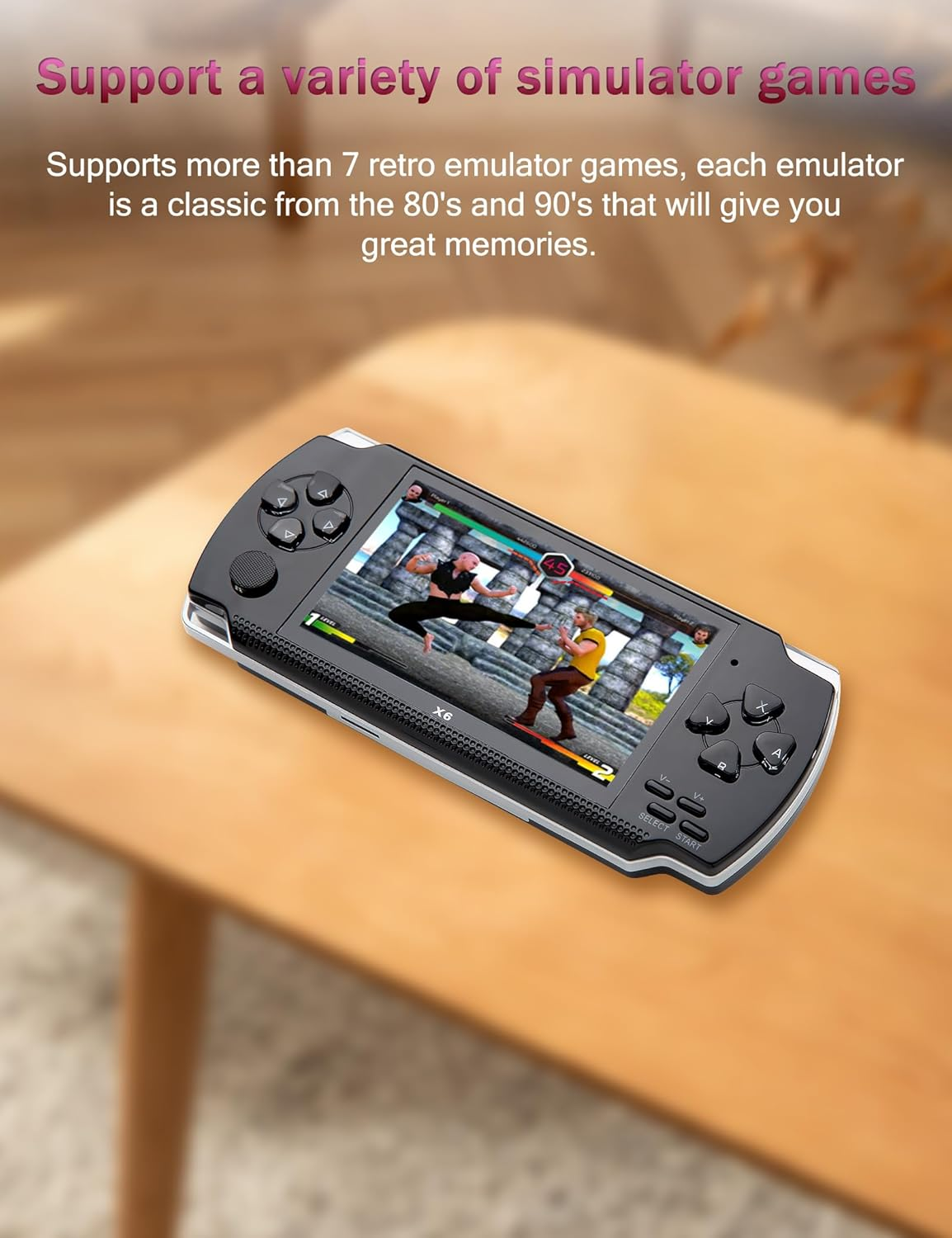 CZT 4.3 Inch Retro Game Console with Mps Mp4 Function Portable Video Game Console Built in 2000+ Games for GBA/GBC /GB/SFC/FC/SEGA/SMC Mp4 Mp5 Holiday/Birthday Gifts(Black) - White image number 3