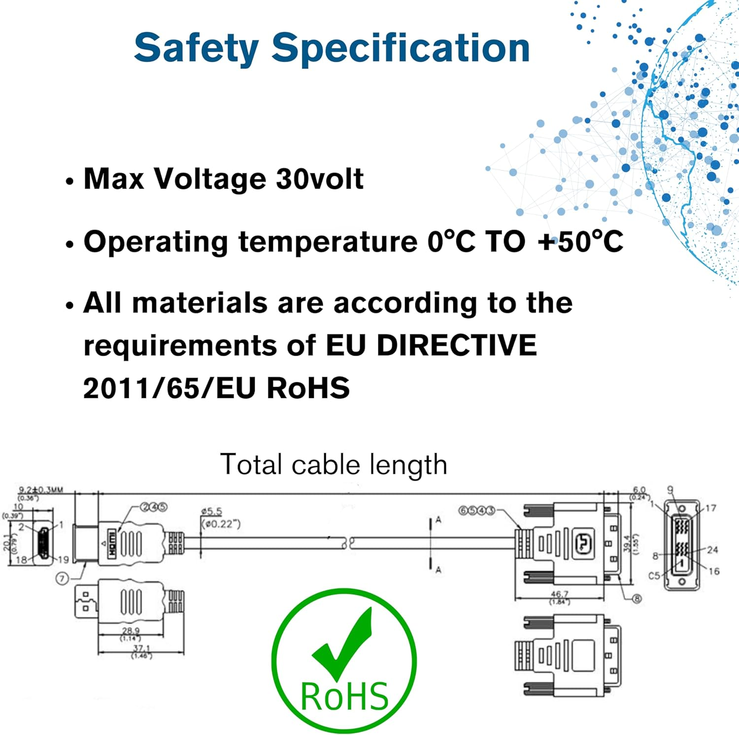 C2G/Cables to Go 42513 HDMI to DVI-D Digital Video Cable (0.5 Meters/1.6 Feet) image number 5