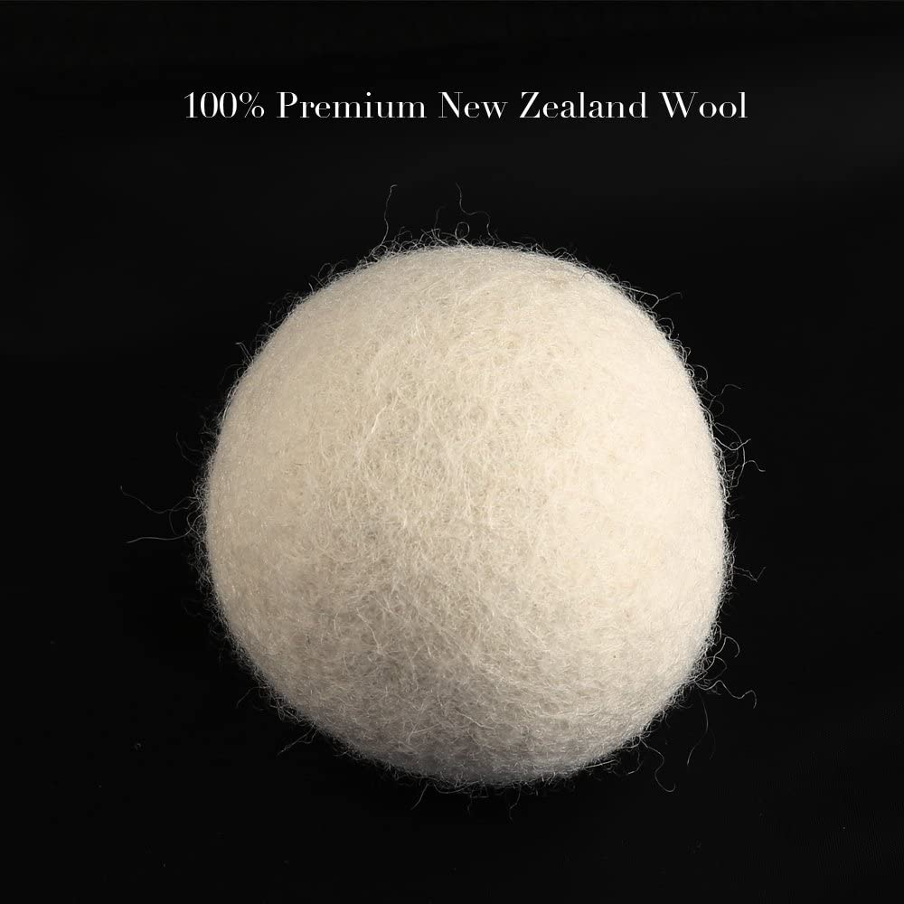 Wool Dryer Ball XL, Organic Eco Premium 100% Natural Fabric Laundry Softener, Shortens Drying Time, Reusable, Reduce Wrinkles and Static Cling, Handmade with 100% New Zealand Wool (Wool Dryer Balls Pack of 6) image number 3