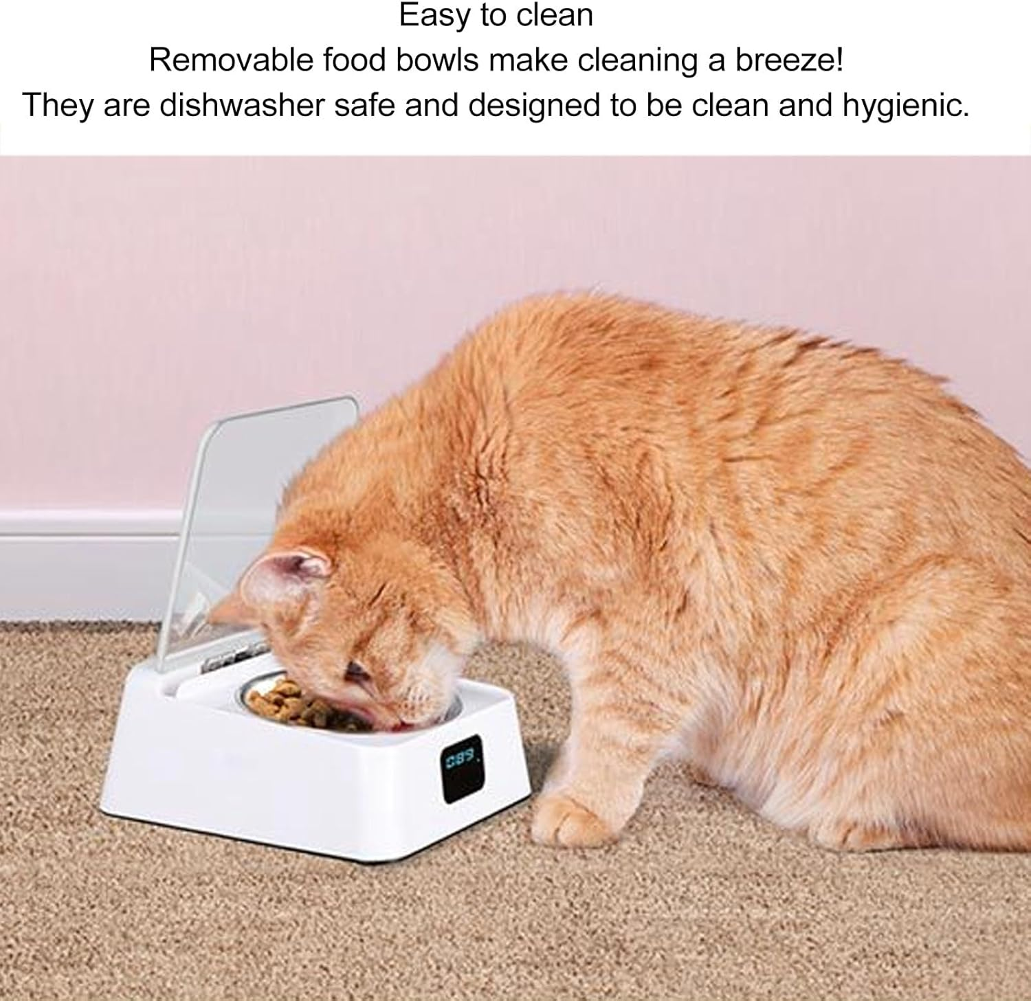 Gernie Automatic Cat & Dog Feeder with Infrared Sensor, Battery Powered, Modern Style, Easy to Clean, Smart Sensing, Medium & Small Breed image number 5