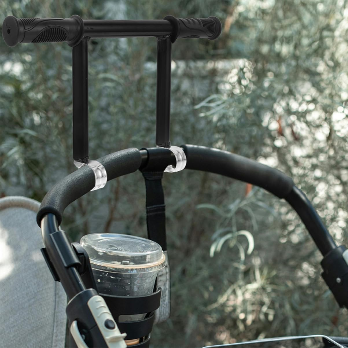 Alipis Universal Stroller Handlebar Extender - Adjustable Height Attachment for Comfortable Grip, Ideal for Walking and Shopping image number 2