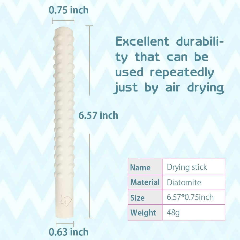 Drying Rod Stick Drying Stick with Clean Brush Diatomite Water-Absorption Stick【Quick Drying/Reusable/Preventing Moisture and Mold】 2-Piece Set image number 3