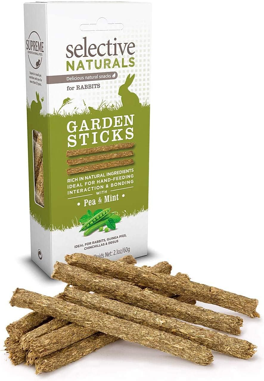 Selective Naturals Garden Sticks 60Gm - Treats Suitable for Rabbits and Guinea Pigs, Pea and Mint image number 3