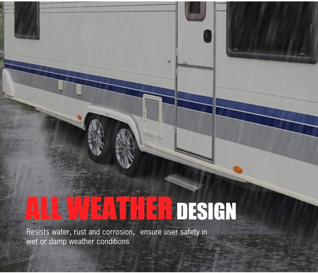 Portable Caravan Step Aluminium Pull Out Folding Caravan Step Camper Trailer Motorhome RV image number 5