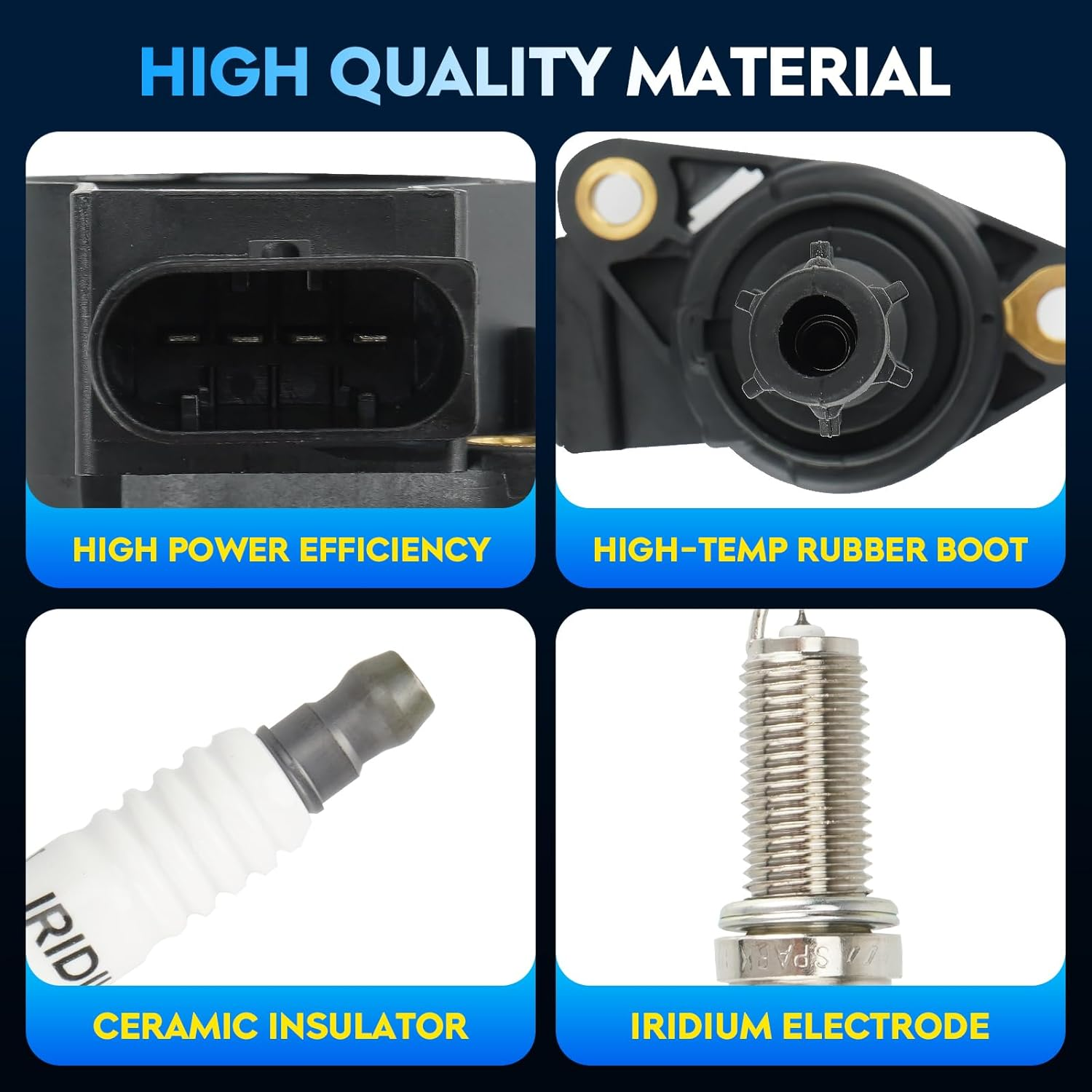 Ignition Coil Pack + Iridium Spark Plugs for Dodge Sprinter 2500 3500 Mercedes-Benz C230 C280 C300 C350 CL550 CLK350 CLK550 CLS550 E350 E550 G550 GL450 GL550 GLK350 ML350 ML450 ML550 R350 S400 S550 image number 1