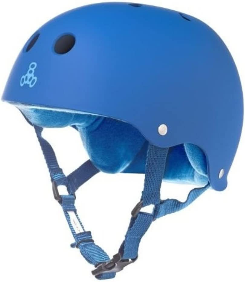 Triple 8 Rubber Helmet with Sweatsaver Liner (Royal Blue Rubber, Small) image number 3