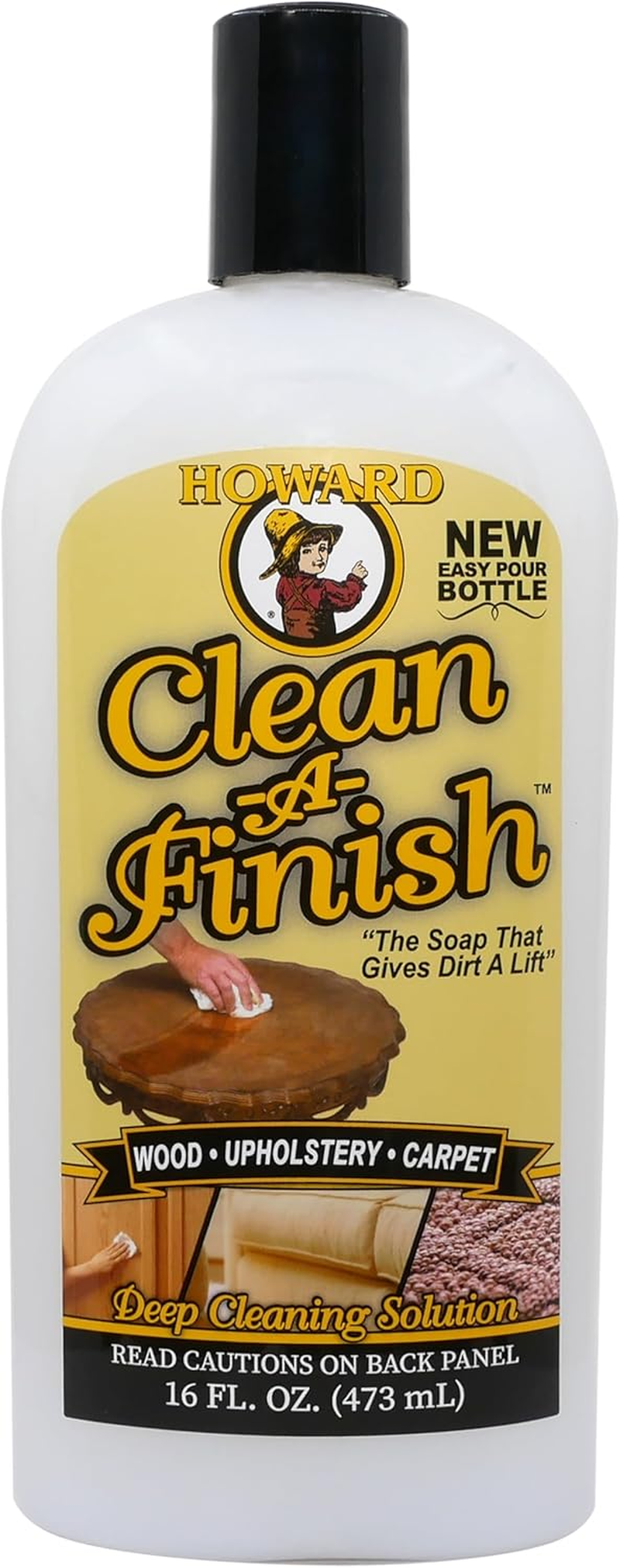 HOWARD Products CF0016 Clean-A-Finish Wood Soap, 473Ml - Natural Soap, Safe for Furniture, Antiques, Cabinets, Upholstery & More, Leaves a Fresh Scent - Australia'S Finest Furniture Cleaning Solution image number 2