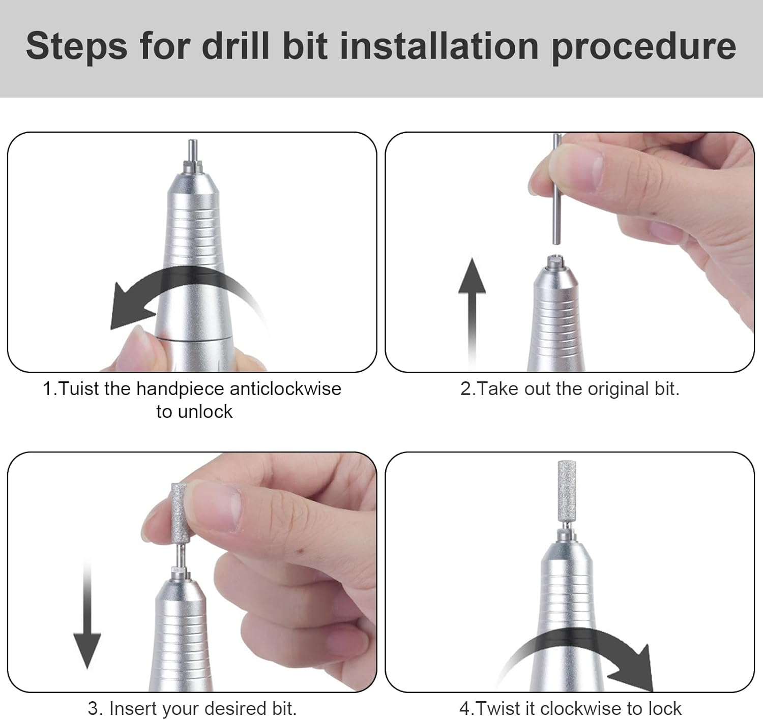 45000RPM Drill Set Electric Drill Machine with Drill Bits File Manicures for Manicures Salon Use - B image number 2