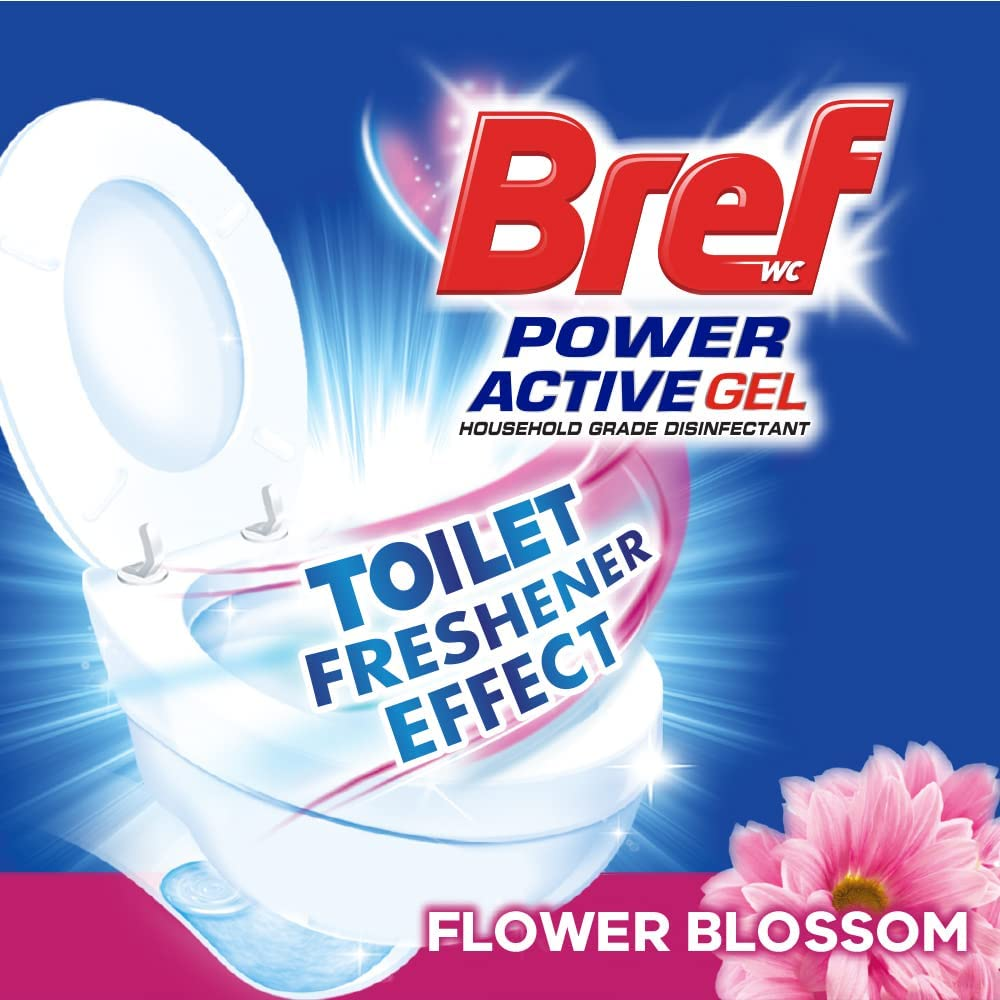 Bref Power Active Gel Flower Blossom Toilet Cleaner 700Ml X 8 image number 3