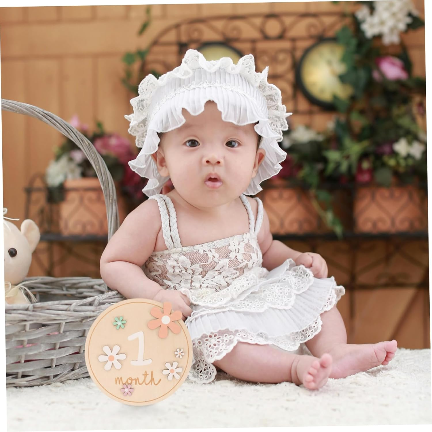Abaodam Milestone Wooden Cards Monthly Newborn Milestone Sign Photo Prop for Announcement image number 6