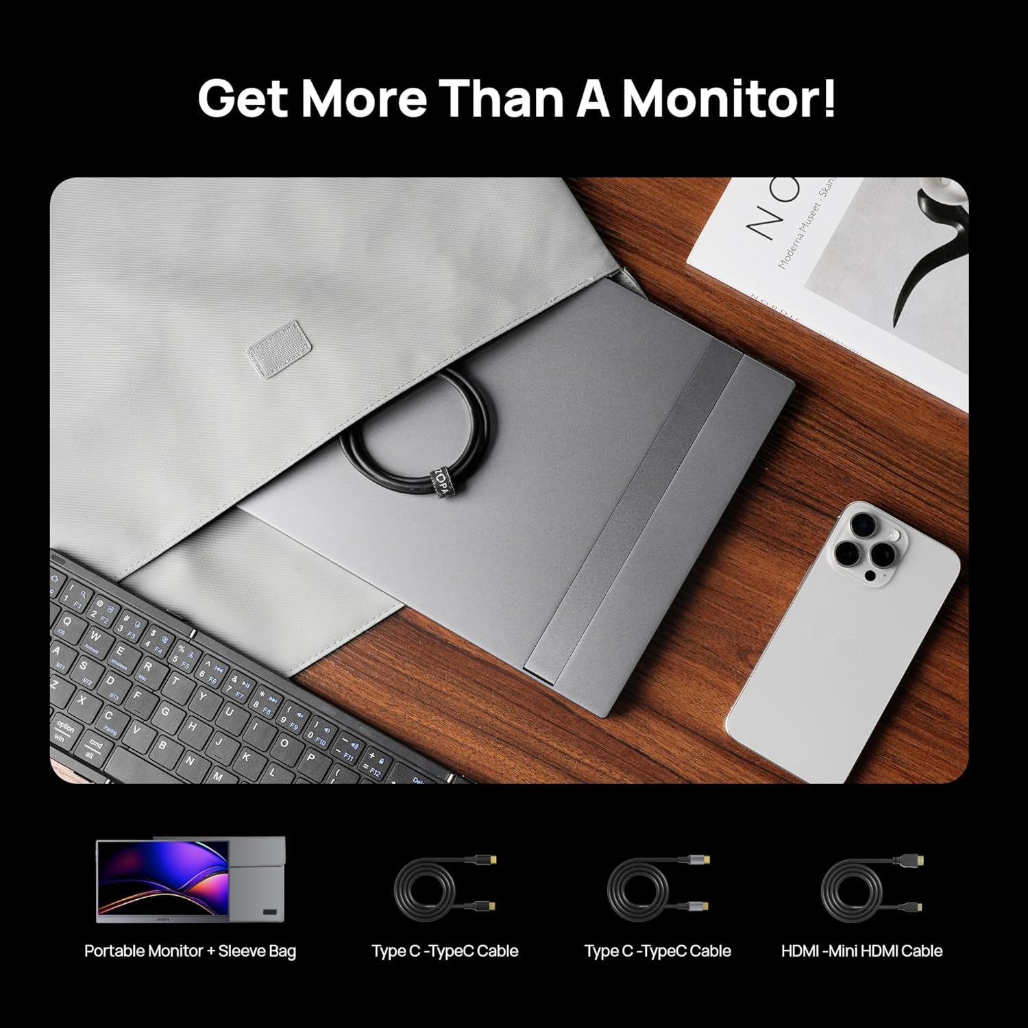 ARZOPA 16.1'' 144Hz Portable Gaming Monitor, 106% Srgb 1080P FHD Kickstand Portable Monitor with HDR, Ultra Slim, Eye Care, External Second Screen for Laptop, PC, PS5, Mac, Xbox-Z1Fc Grey image number 4