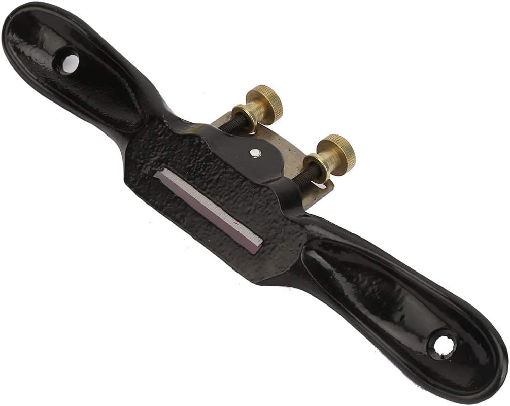 10 Inch Woodworking Plane Spokeshave, Steel Hand Trimming Tool with Double Screw Thickness Adjustment, for Curved and Irregular Wood Surfaces, for Woodworking Enthusiasts And