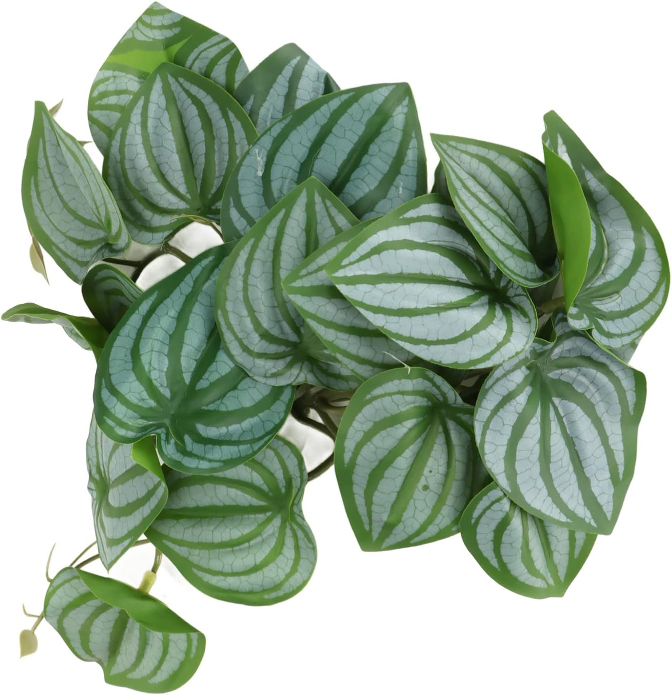 Zerodis Simulation Leaves Decoration, Lifelike Artificial Plants Soft Texture for Reptile Faux Plant Decor with Suction Cup Multifunction Leaf Rattan for Aquarium Home Decor image number 3