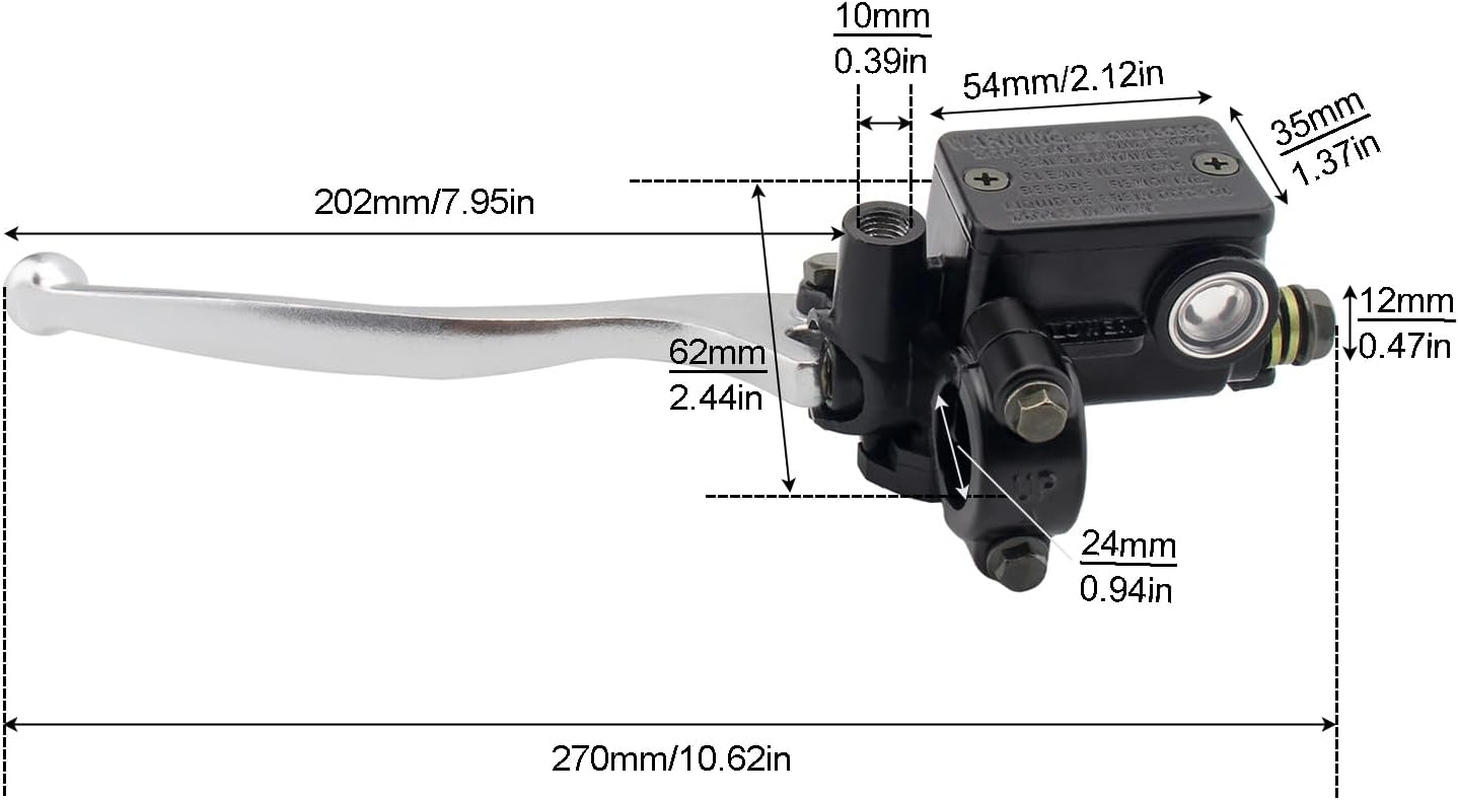 Windance 22Mm M10 Motorcycle Handlebar Front Left Hand Brake Master Cylinder Clutch Fit for Yamaha/Suzuki/Honda/Kawasaki image number 6