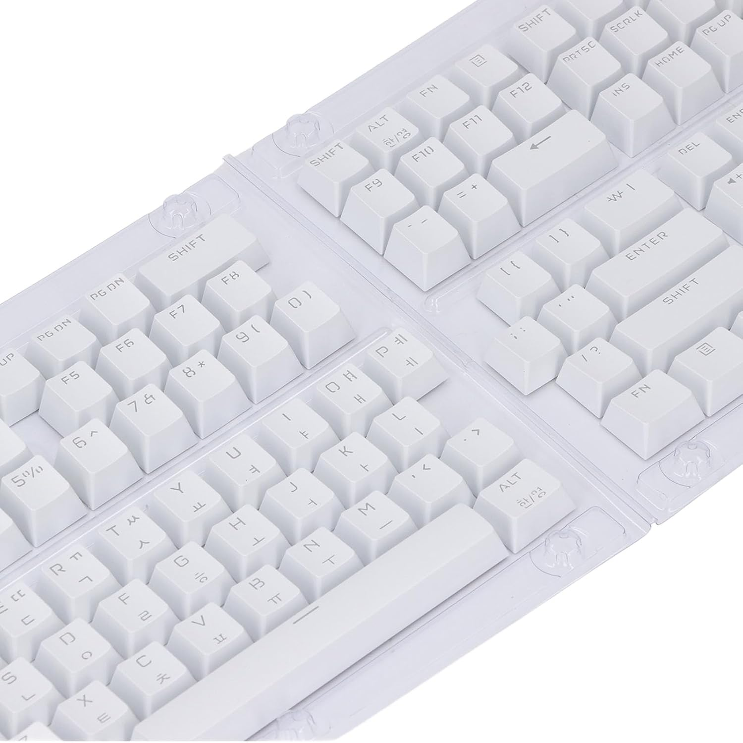132 Keys Korean Keycaps, Custom Keycaps, OEM Height Keycap Replacement Japanese Korean Keycap Set for 61 62 64 68 72 75 84 87 88 98 100 104 108 Mechanical Keyboard (White) - Blue image number 7