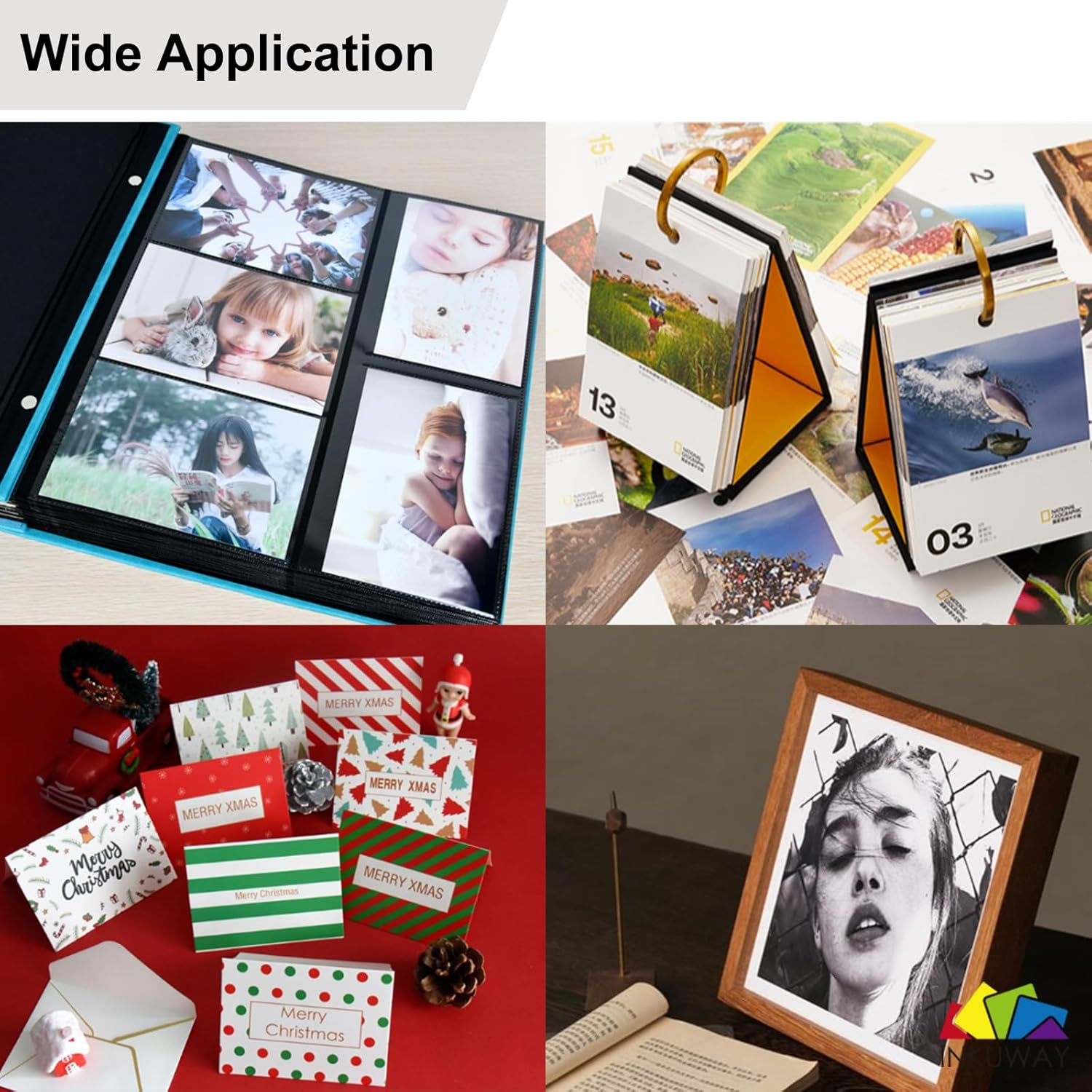 INKUWAY A3 60Sheets 240Gsm Glossy Photo Paper Inkjet Gloss for Photos Print Menu Poster Playbill DIY Cards Crafts Placard Printing image number 6