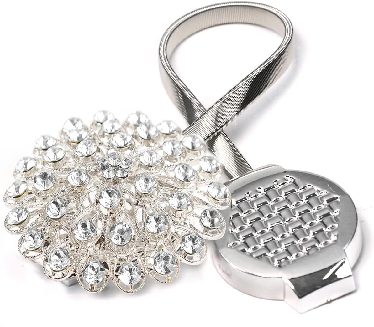 4 Packs Curtain Magnetic Buckle Spring Window Decoration Curtain Tie Rope for Home Office Decoration (White) - Lake Blue image number 4