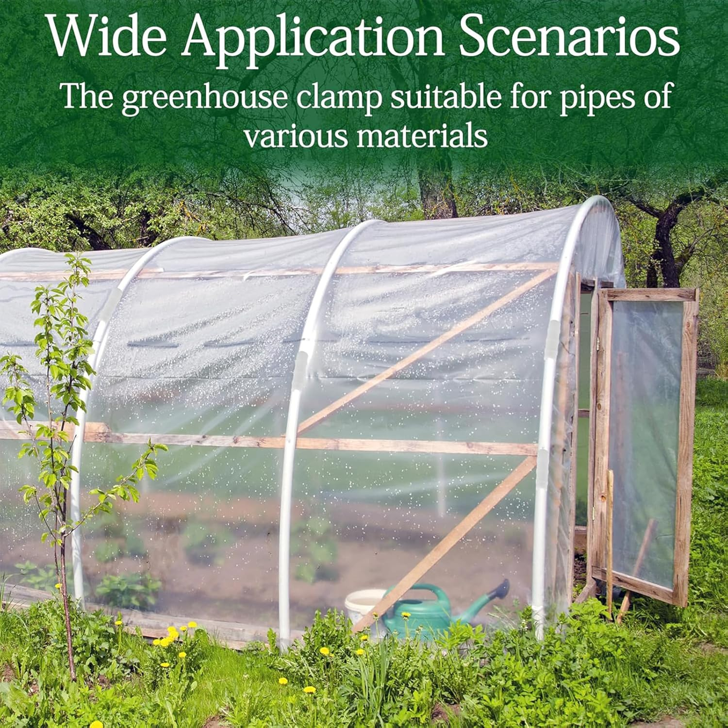 80PCS 1 Inch Greenhouse Clips - Heavy Duty ABS Plastic Clamps for PVC Pipe,Greenhouse Film,Sunshade Nets,Gardening & Farming (White) image number 5