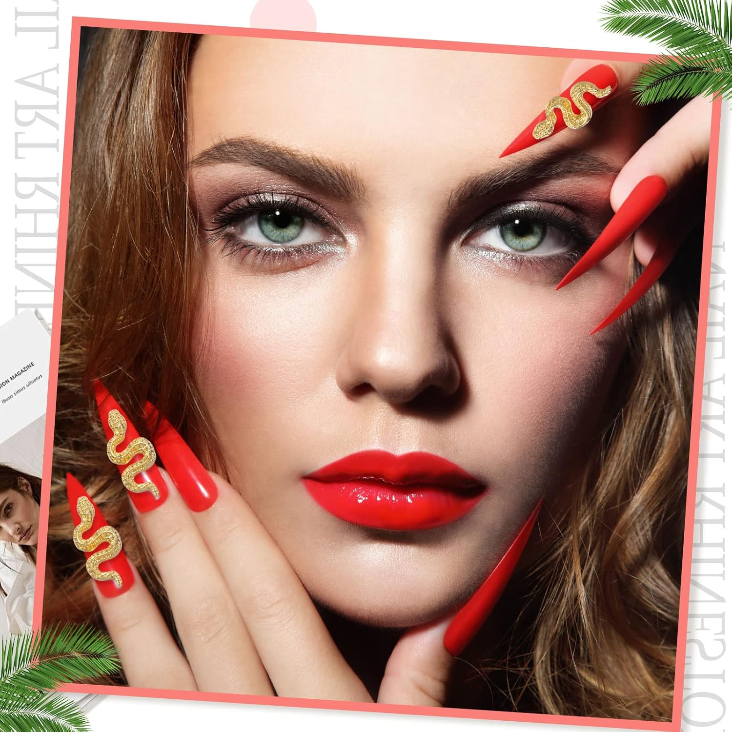 12 Pcs 3D Snake Nail Charms 3D Nail Charms with Rhinestones Alloy Snake Wave Crystal Rhinestones Nail Snake Art Metal Nail Jewelry Accessories Gold Silver Black Nail Charms for Nail Art Decoration DIY image number 1