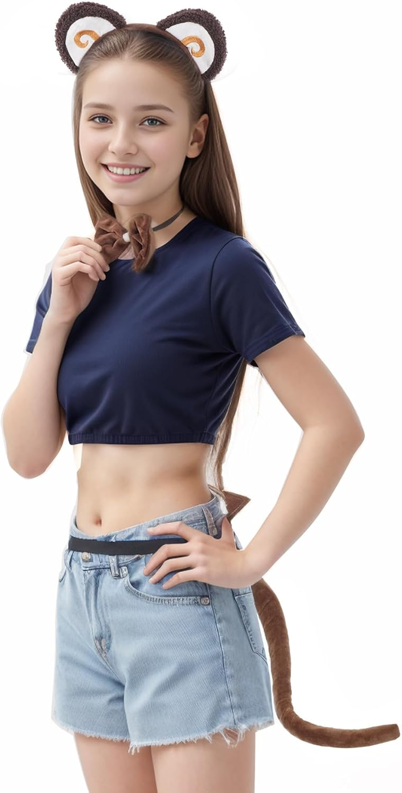 OJIOUI 3Pcs Monkey Ears Headband for Women for Halloween Party Dress Up