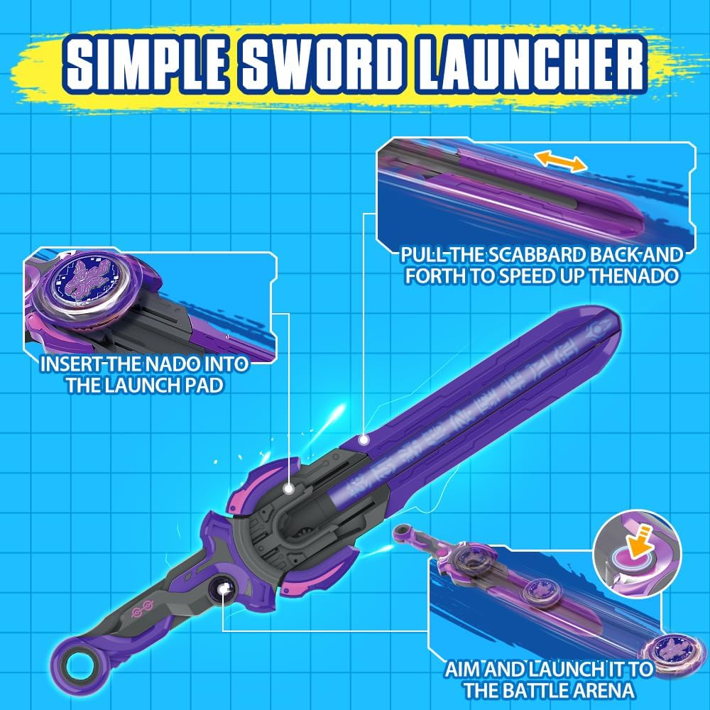 Infinity Nado Spinning Top for Children Metal Toy Boys, Battle Tops Spinning Top Launcher Toy Boys, Spinning Tops Boys from 5 6 7 8 9 10 11 12 Years, Standard Pack Magic Dragon image number 6