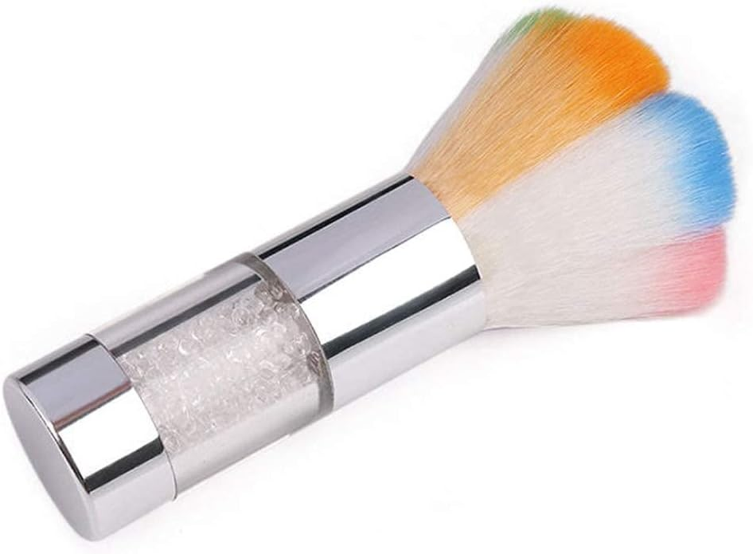 Nail Brush Nails Dust Cleaner Acrylic Colourful Makeup Brush Cleaning Dust Brush Nail Art Tools (Silver) image number 4