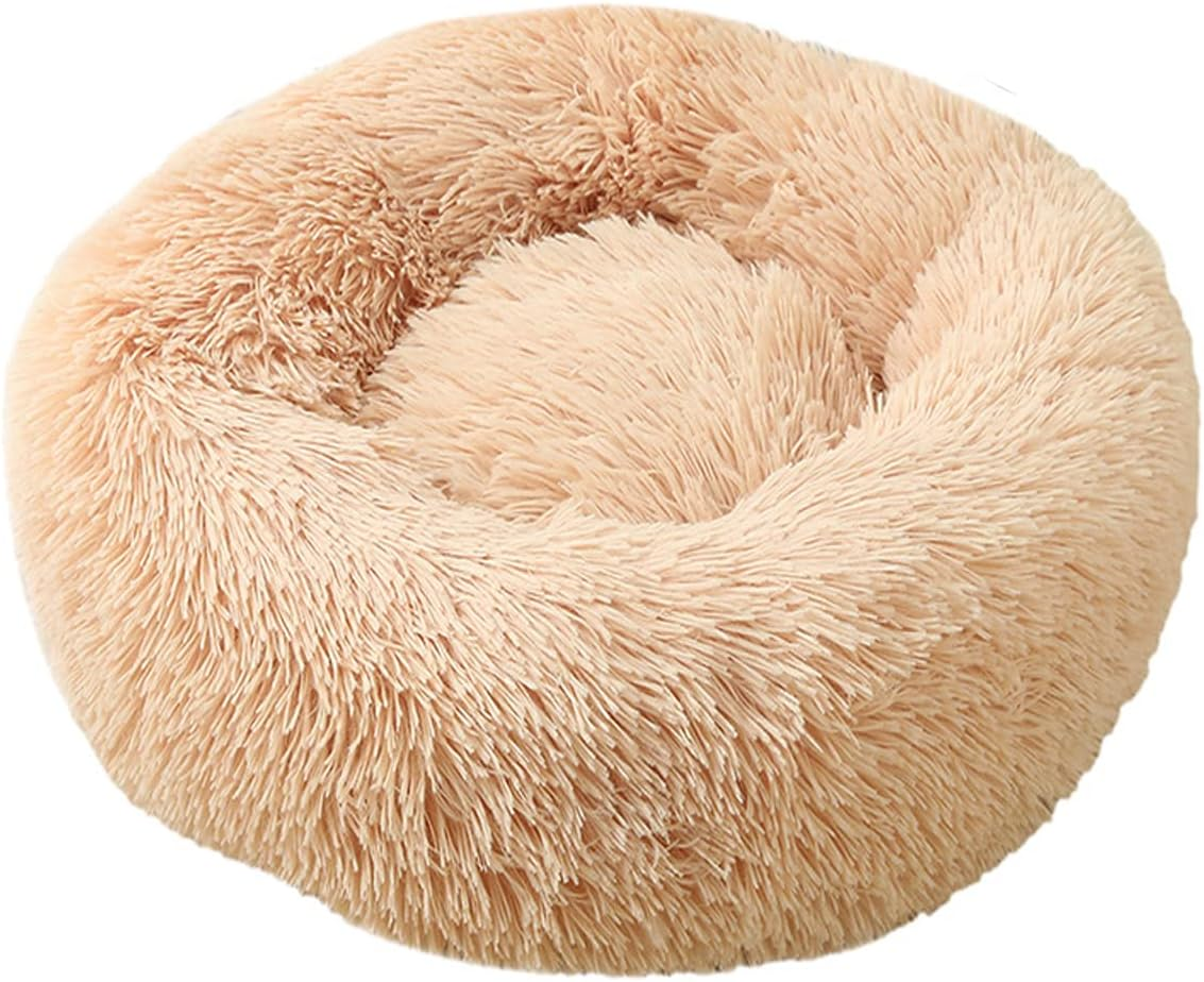 Calming Dog Bed Comfortable Donut Cuddler round Dog Bed Ultra Soft Washable Dog and Cat Cushion Bed Comfortable Pet Bed 43In