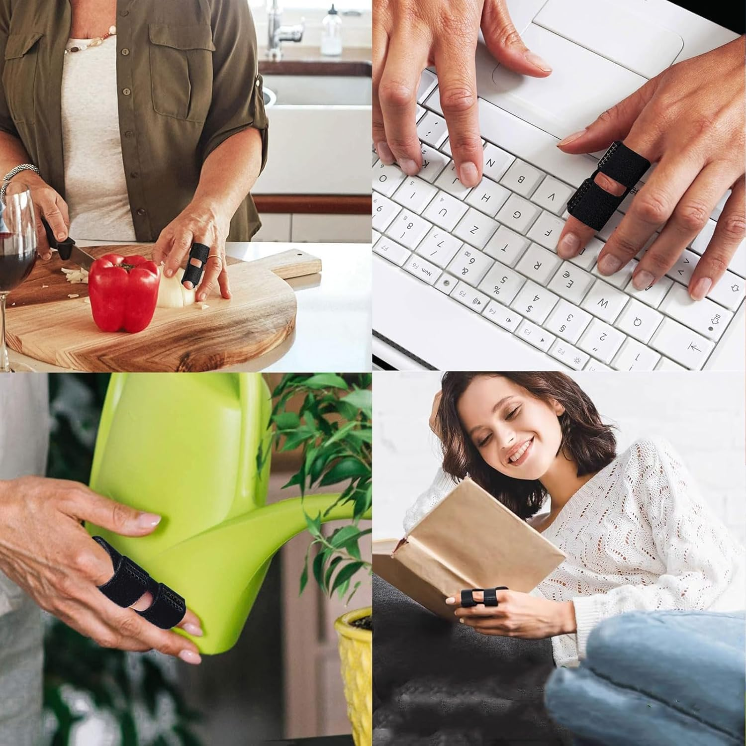 KOZTOL Finger Splint, 4Pcs Finger Brace Support Stabilizer, Adjustable Finger Brace for Index, Middle, Ring Fingers Straightening Arthritis Knuckle Immobilization image number 6