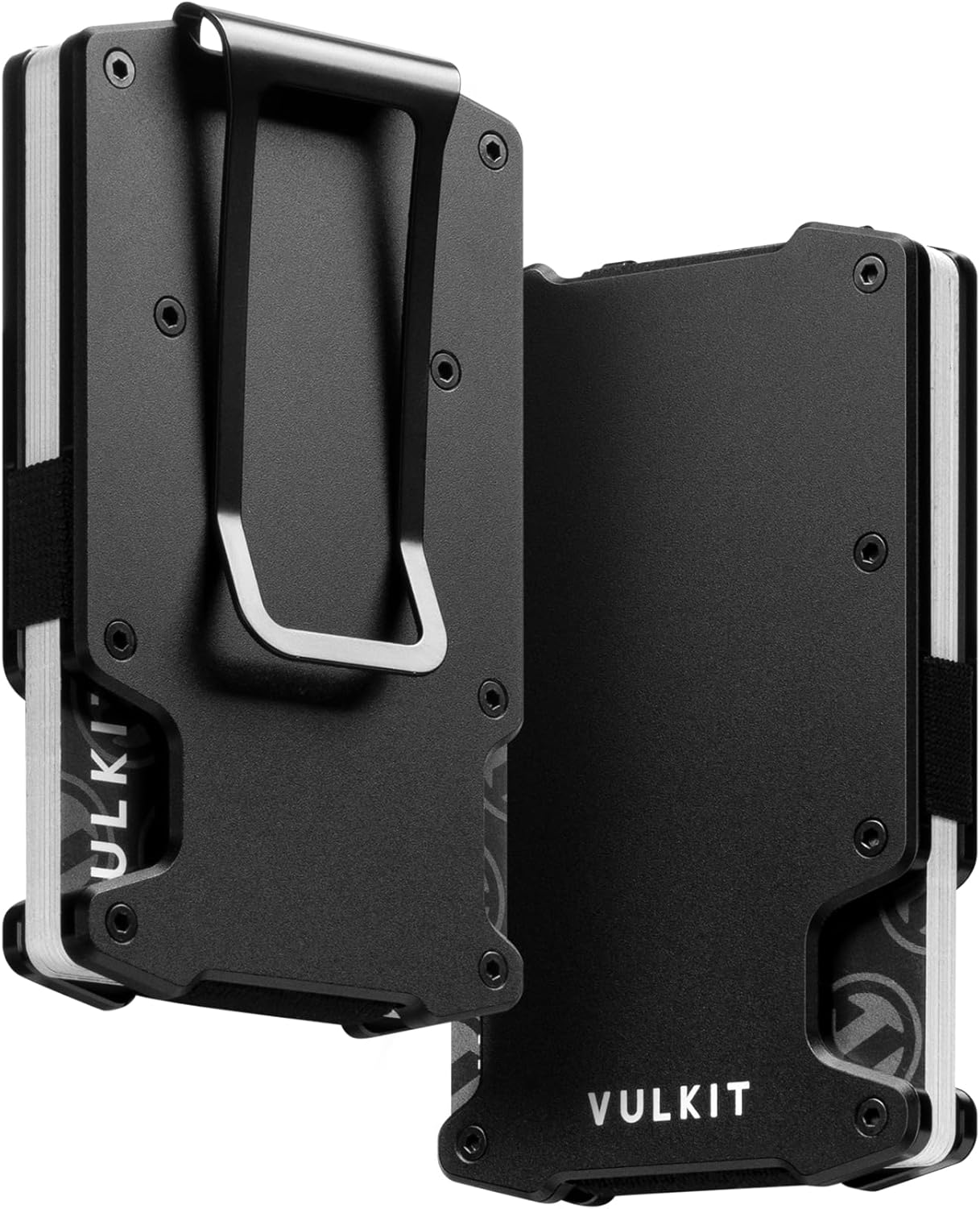 VULKIT Minimalist Slim Wallet for Mens with Money Clip- RFID Blocking Metal Wallet - Classic Brown image number 3