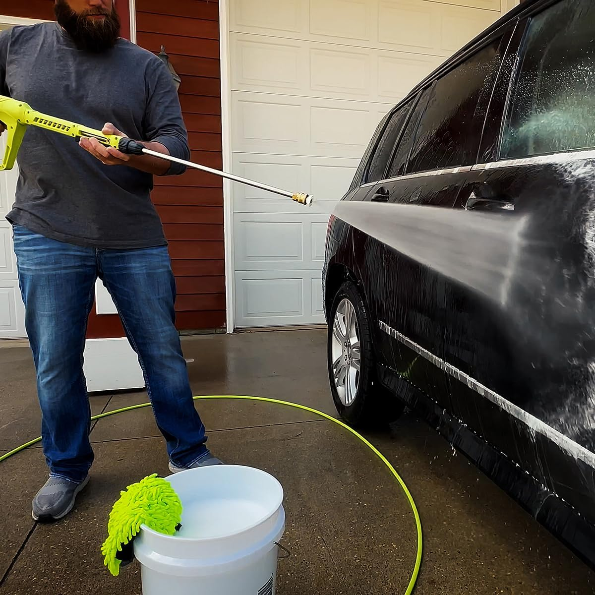 Flexzilla Pressure Washer Hose 5/16" 50' M22 3100PSI, Zillagreen - HFZPW3550M-E image number 1