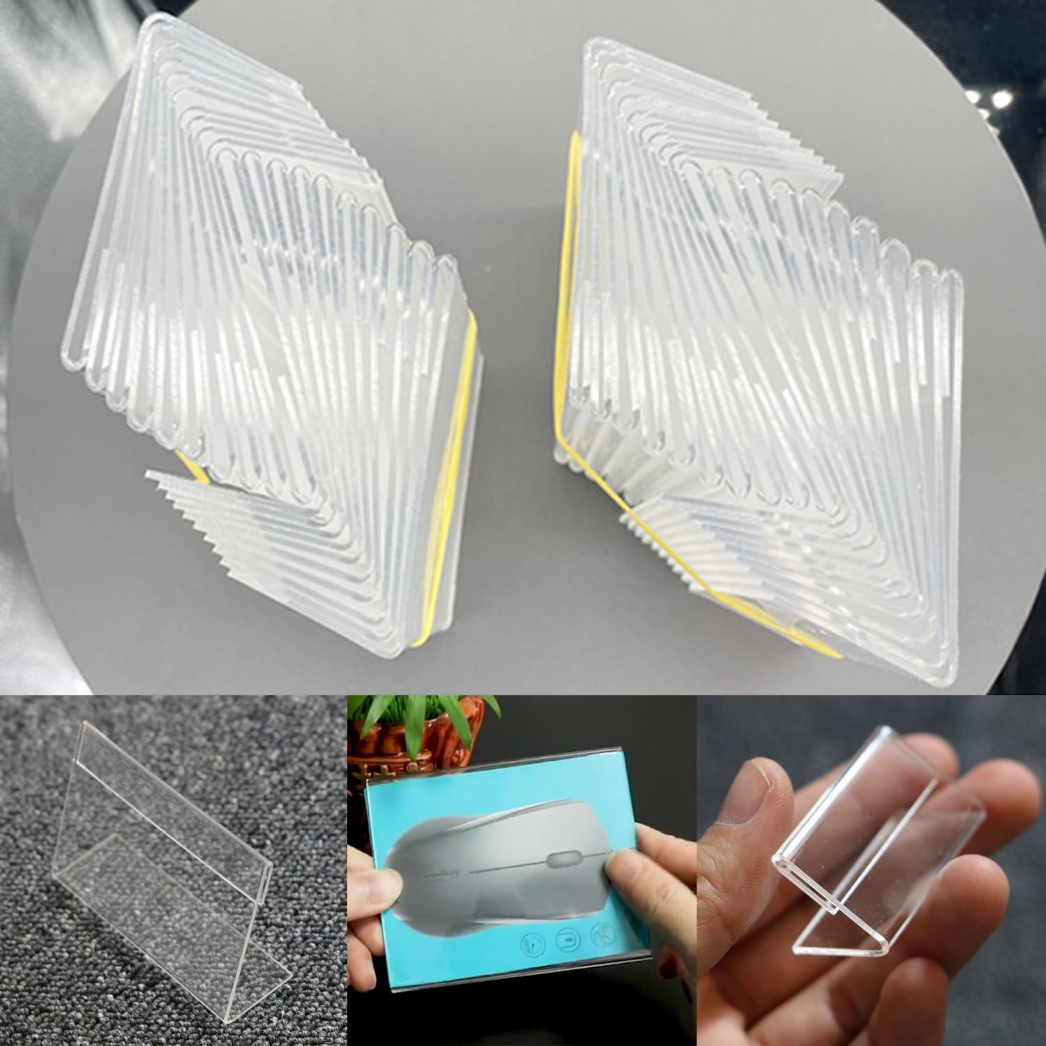 Paifeancodill Mini Sign Display Holder, 20 Pcs Acrylic Sign Holder, L Shape Sign Holders Acrylic Clear Sign Stand Card Holder for Price Card, Tag Name, Table Top, Counter, Store Label Display(9 X 6Cm) image number 2
