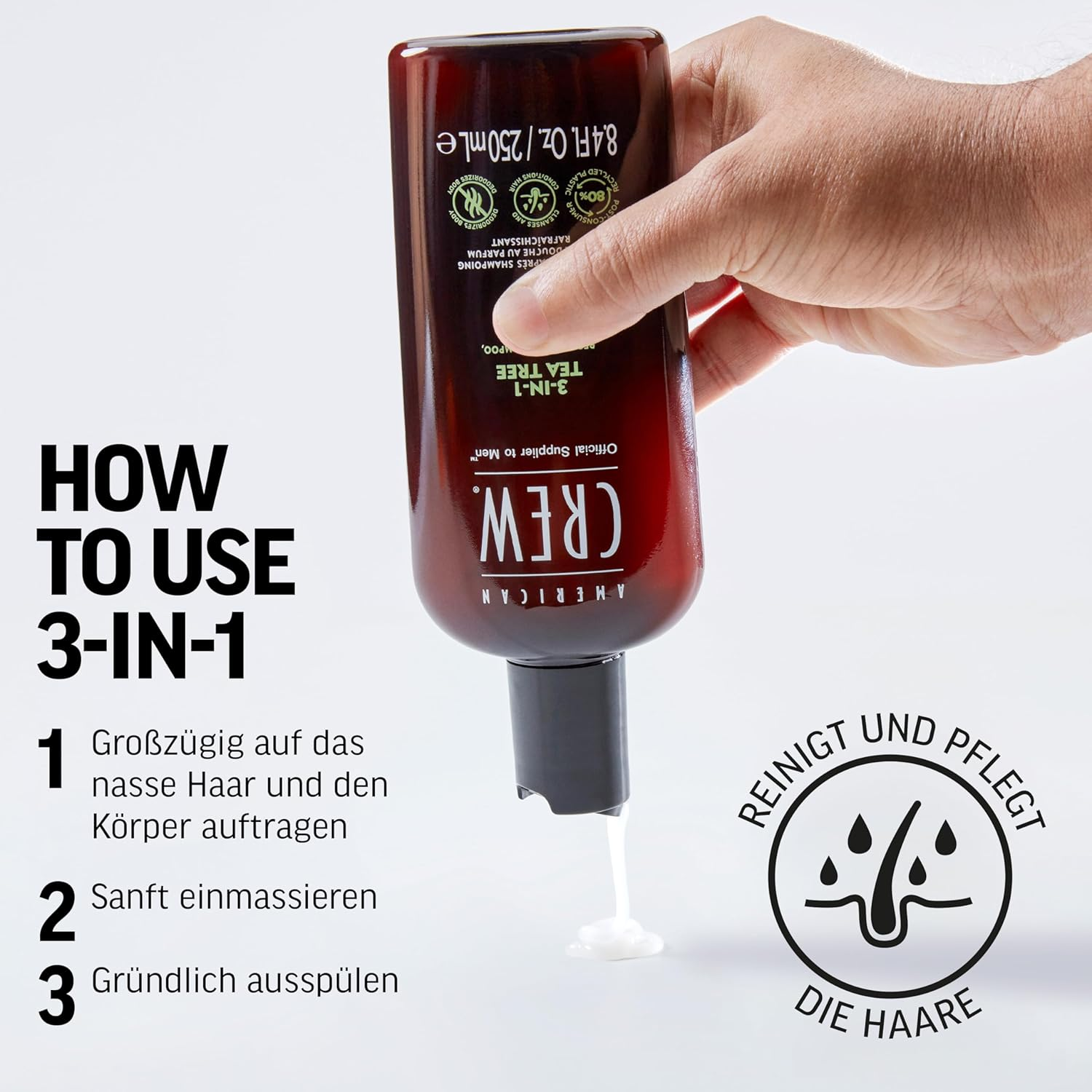 American Crew 3 in 1 Shampoo & Conditioner & Body Wash image number 1