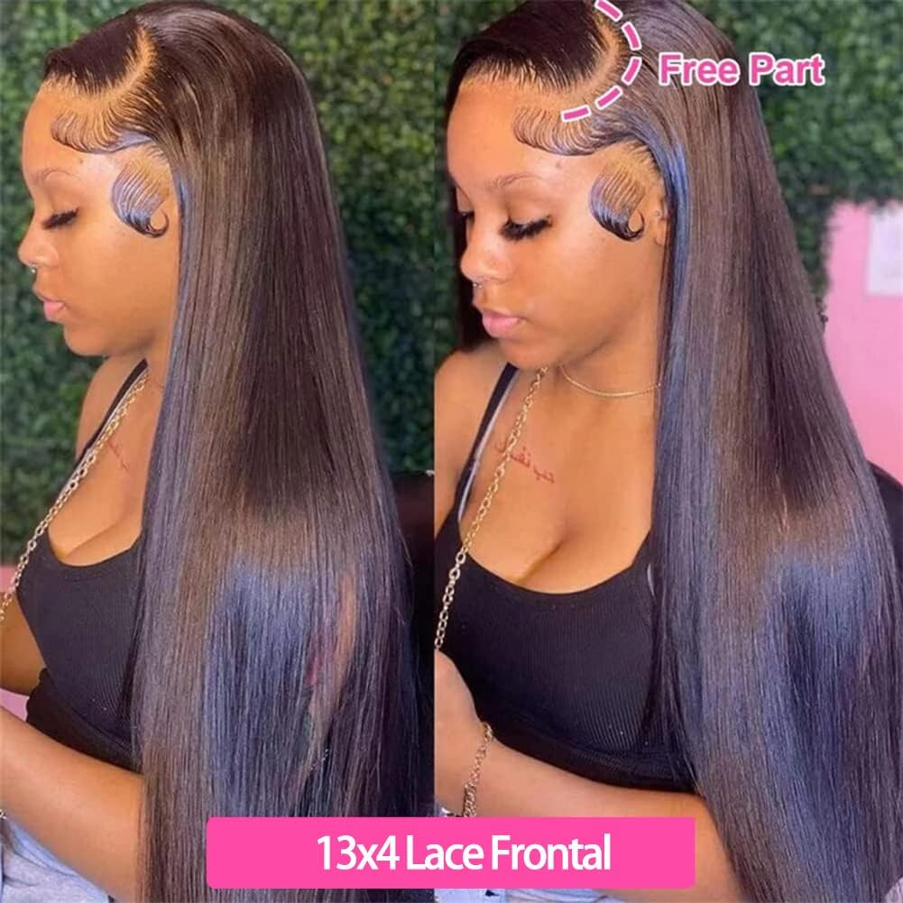 13X4 HD Lace Frontal Closure 10 Inch Straight Lace Frontal Human Hair 100% Unprocessed Brazilian Virgin Hair Ear to Ear Swiss HD Transparent Lace Closure Only Pre Plucked 1B Black