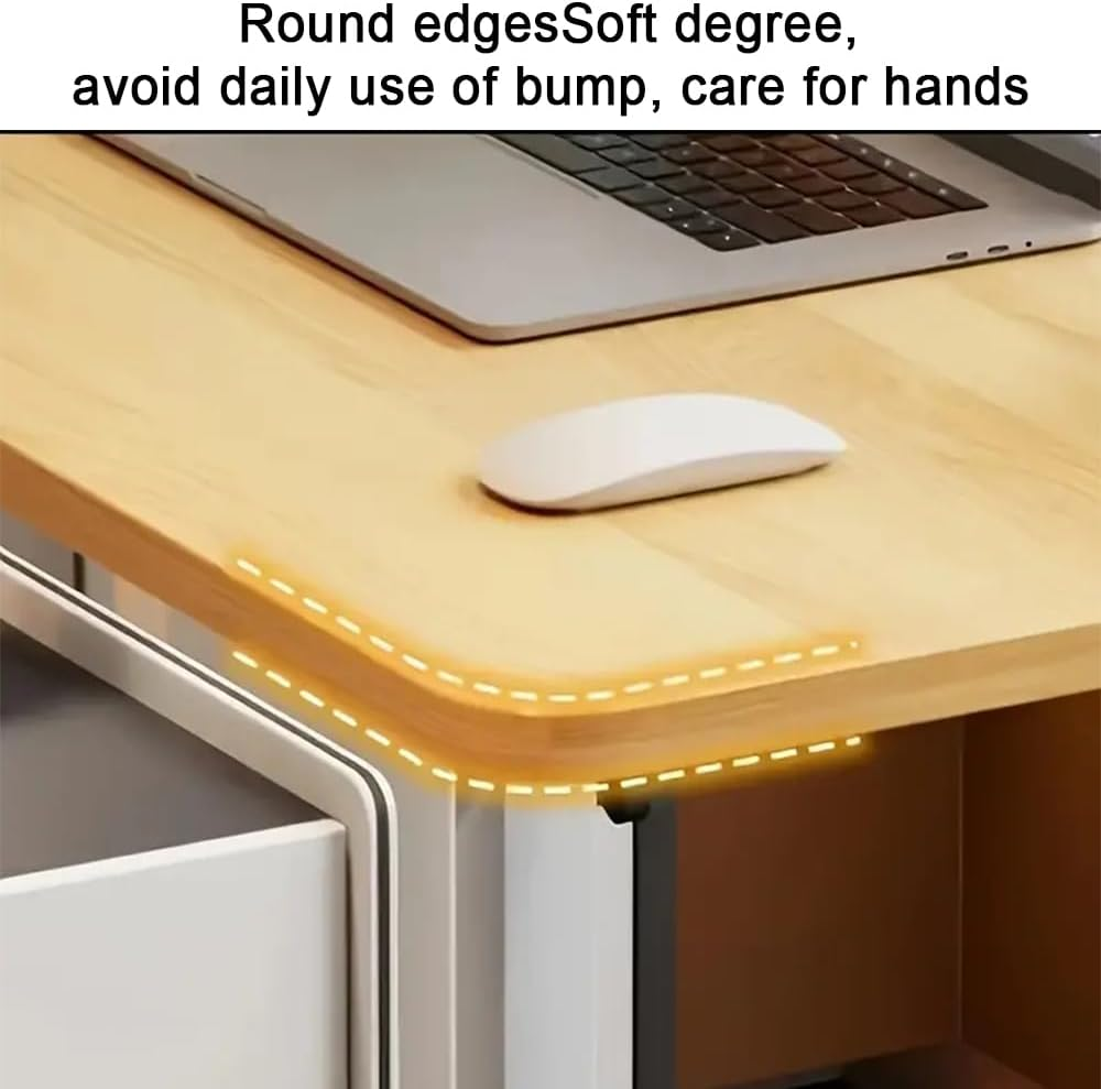 TOMVAES Laptop Table, Small Stand Desk Desktop Computer Standing Study Desks Bed Side Tables Home Office Travel Studio Furniture Standing Laptop Rolling Desk (Wood-Colored) - Wood-Colored image number 2