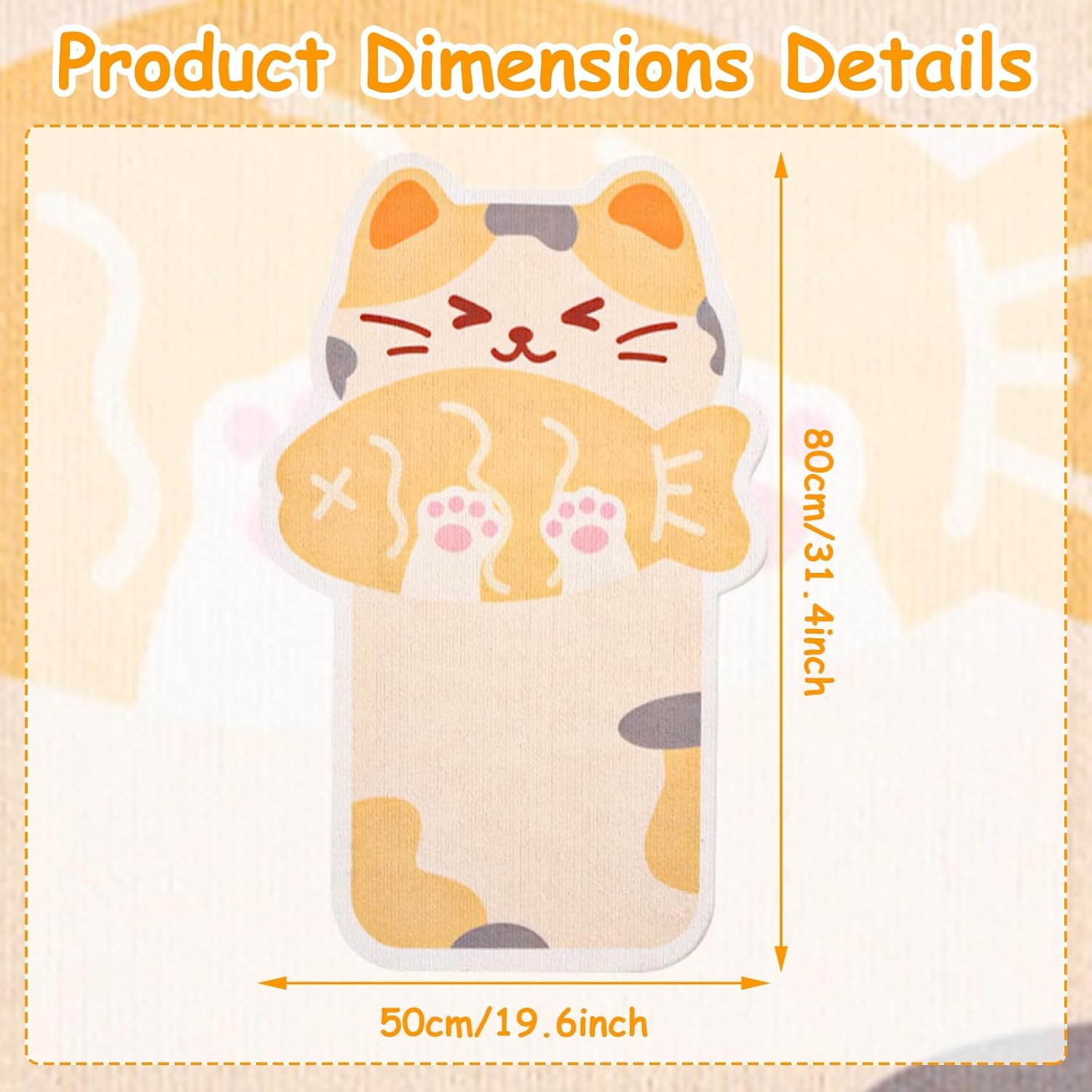 ARONRAVE Cat Scratching Mat, Adorable Kitten Design image number 5