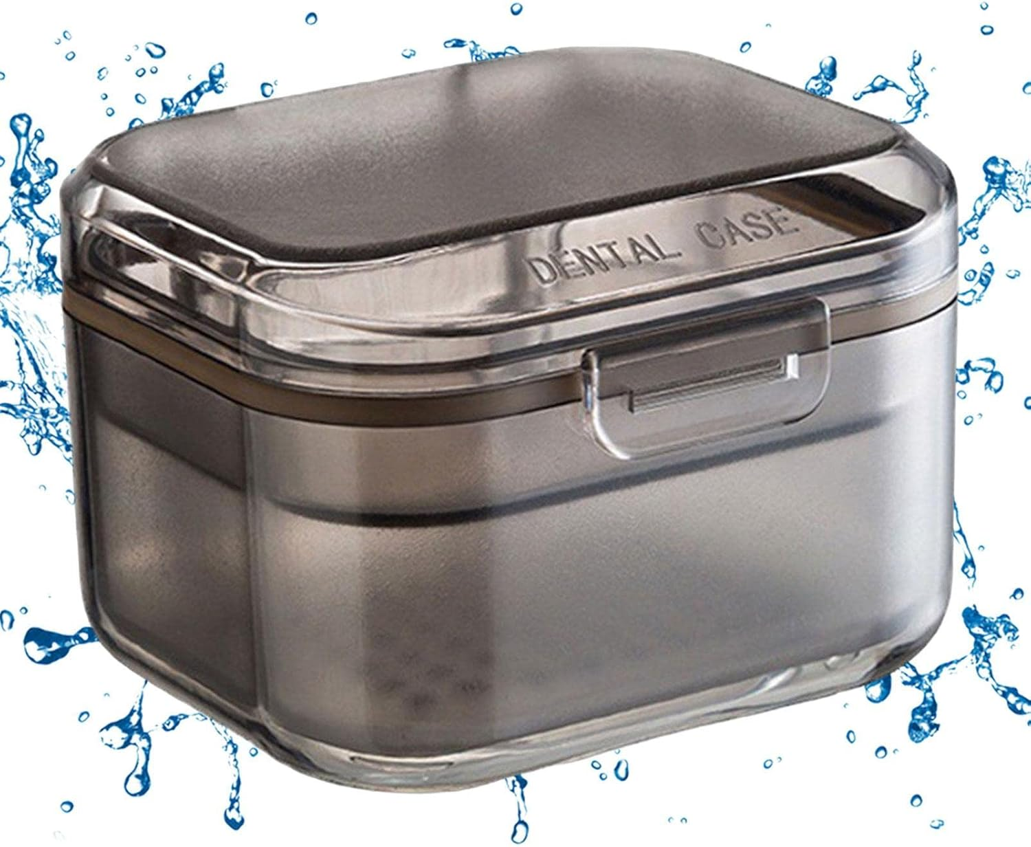 False Teeth Container,Denture Cleaning Case - Denture Box with Strainer, Night Cleaner Denture Bath Box for Retainer, Mouthguard, False