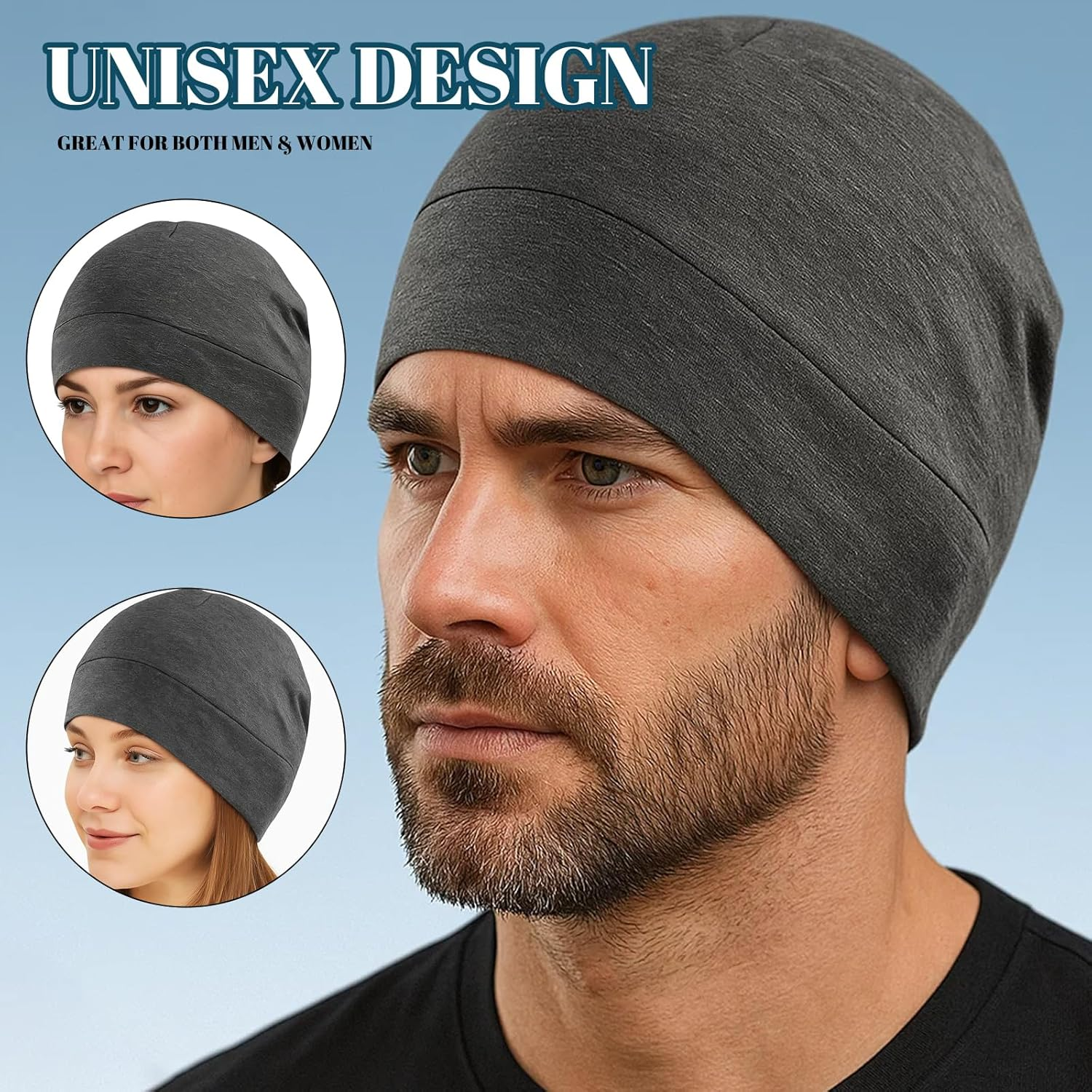 Cycling Hat, Cycling Hat under Helmet, Pack of 3 Summer Hat, Men and Women, Lightweight Thin Cotton Bicycle Cap, Hat under Bicycle Helmet for Cycling, Running, Mountaineering, Motorcycling, Unisex image number 4