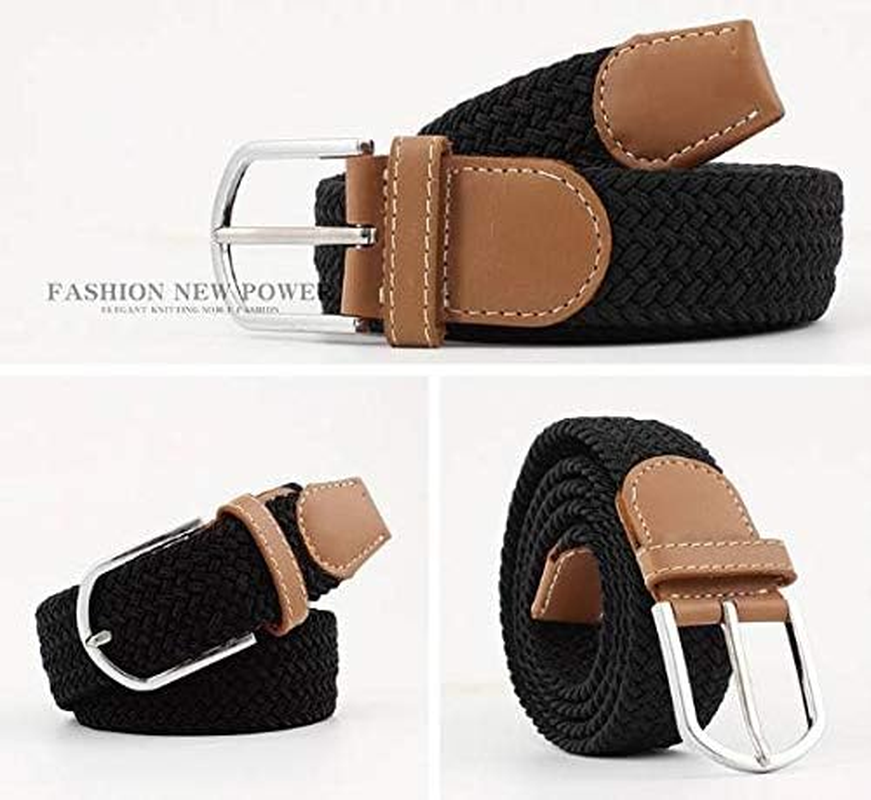 Bigood Womens Stretch Canvas Elastic Woven Braided Belts Dress Belt image number 6