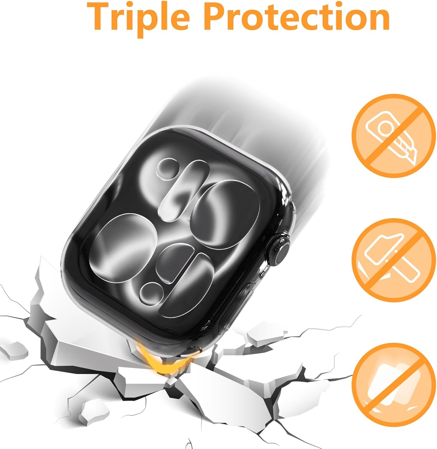 Hianjoo 2-PCS Screen Protectors Compatible with Apple Watch Series 11/10 42Mm, TPU Plated Full Coverage Screen Bumper Case (Clear) image number 6