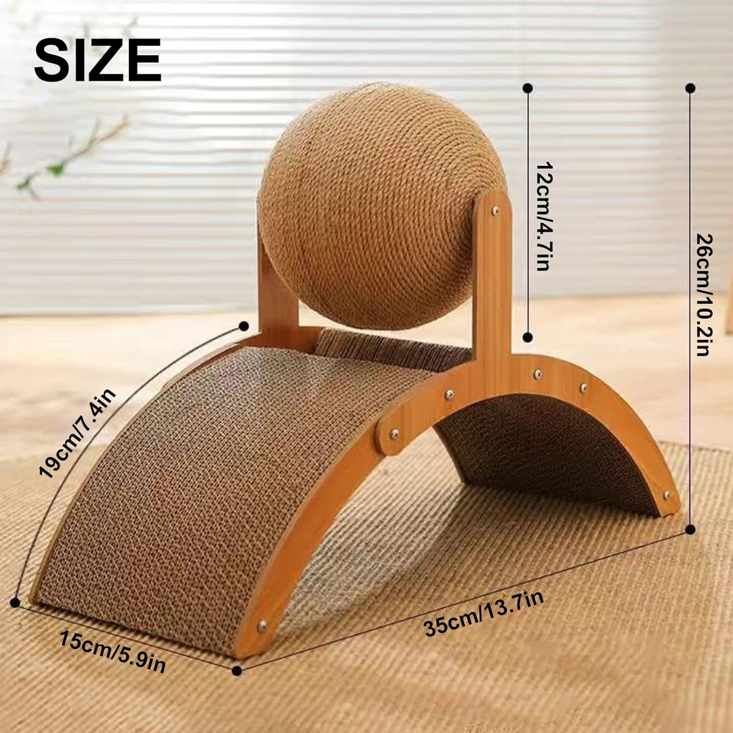 Undres Cat Scratching Board, Cat Toy, Cat Toy Ball, Cat Bed with Scratching Ball, Scratching, Play, Rest for Cats, Beds & Furniture for Cats, Body Building of the Cat Adapted Design image number 2
