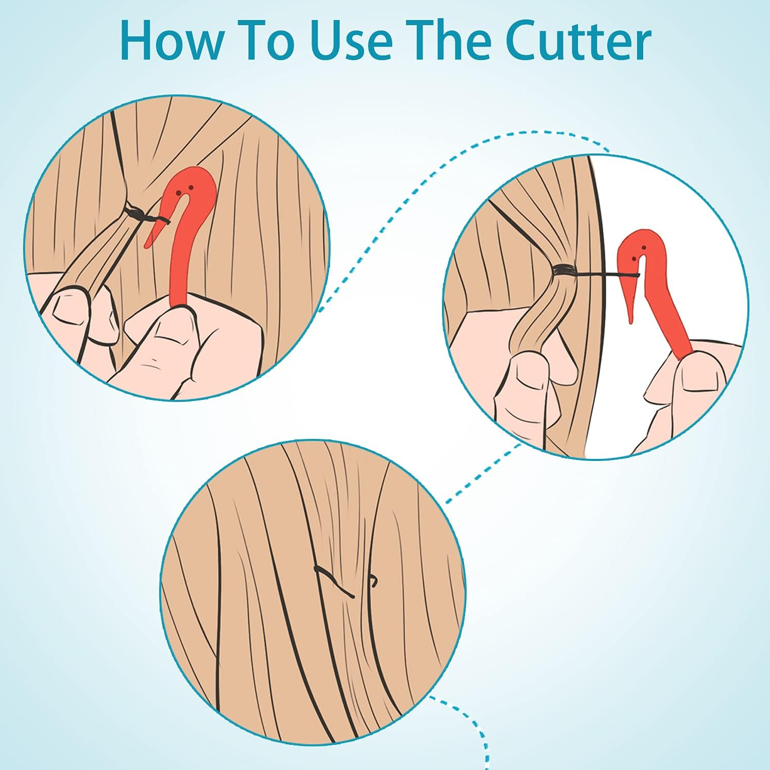 HOYOLS Elastic Hair Bands Remover, Ponytail Rubber Band Remover Cutting 4 Pc image number 1