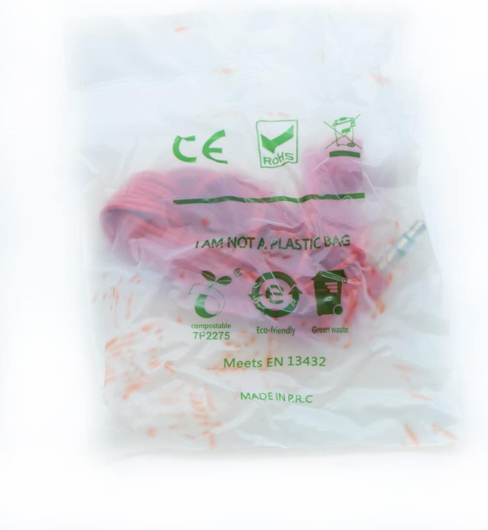 M&E Pack of 100 Disposable Headphones, Headphones with 3.5 Mm Jack, in Individual Pockets for Maximum Hygiene, Colour: Red image number 2