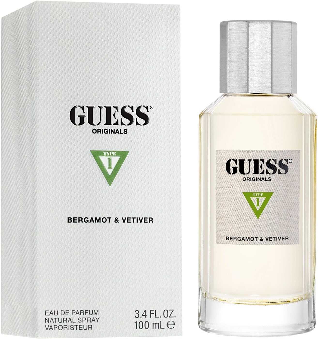 Guess Originals Type 1 Bergamot and Vetiver by Guess for Unisex - 3.4 Oz EDP Spray