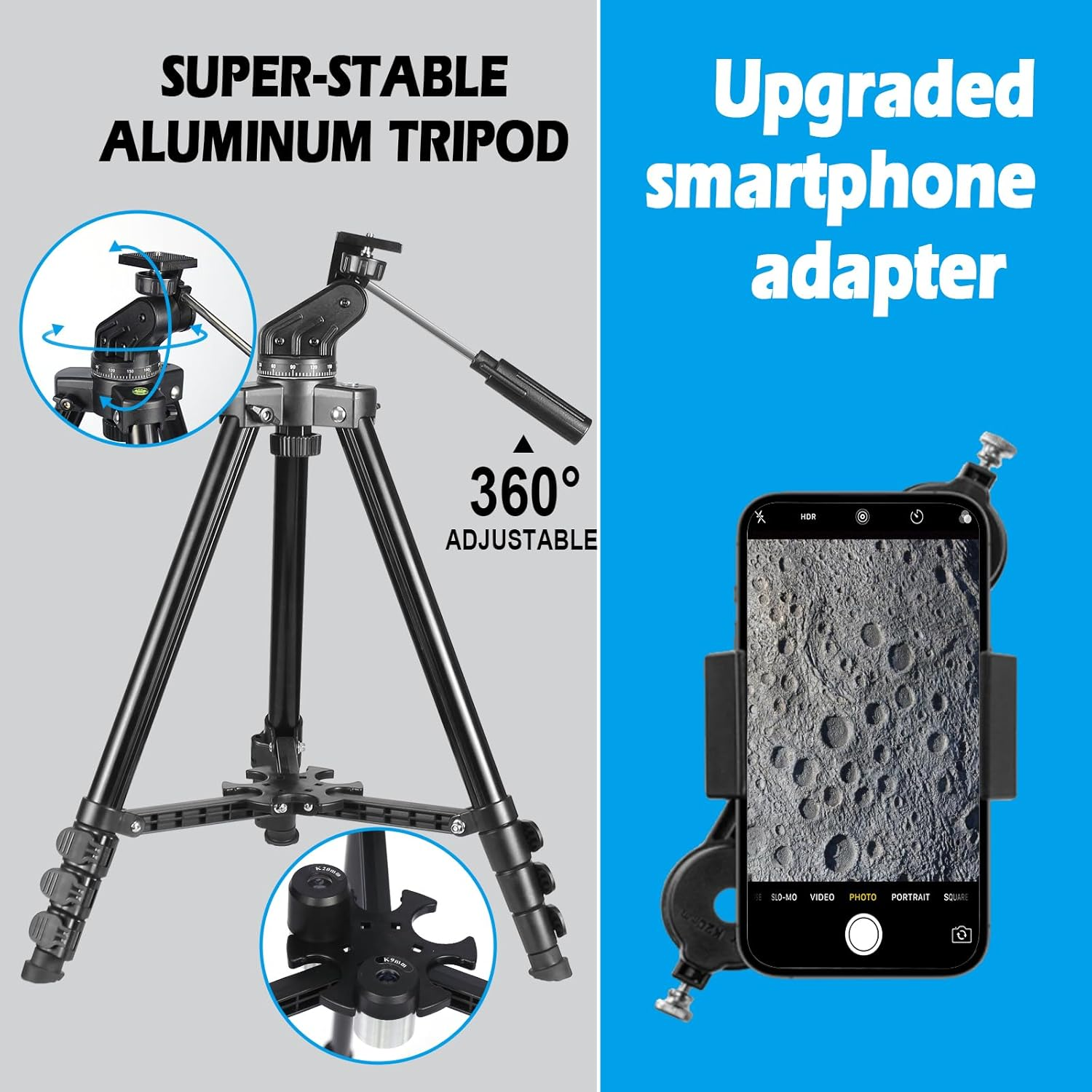 Celticbird Telescope for Adults High Powered, 80Mm Aperture 600Mm Telescopes for Adults Astronomy, Travel Telescopio for Beginners with AZ Mount, Backpack, Phone Adapter, Moon Filter image number 4