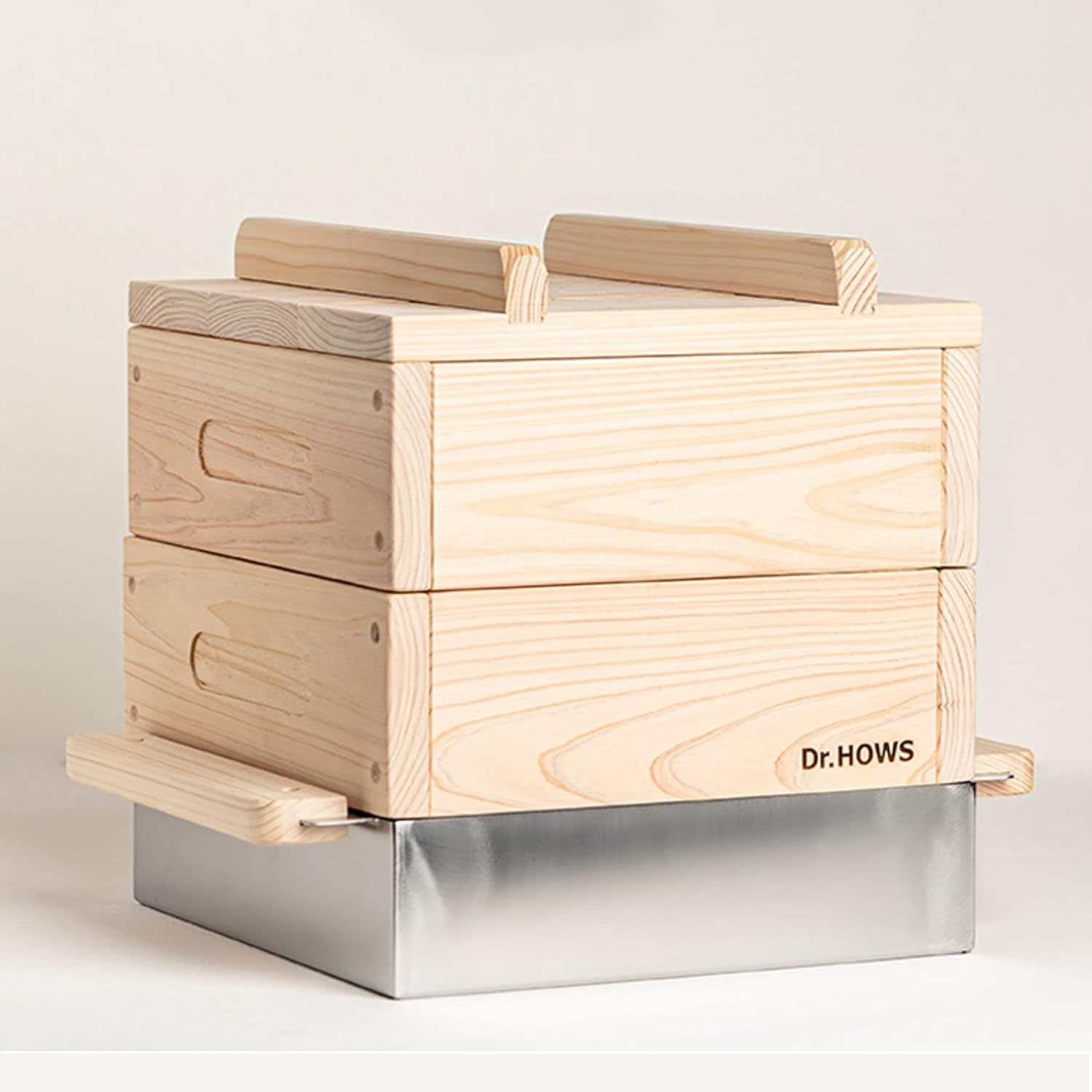 Dr. House Hinoki Steamer, 2 Tier Full Set, Seiro, Natural Hinoki Material, Korean Steamer, Oden Pot, 10.2 X 10.2 Inches (26 X 26 Cm), Large Capacity, Induction Compatible image number 1