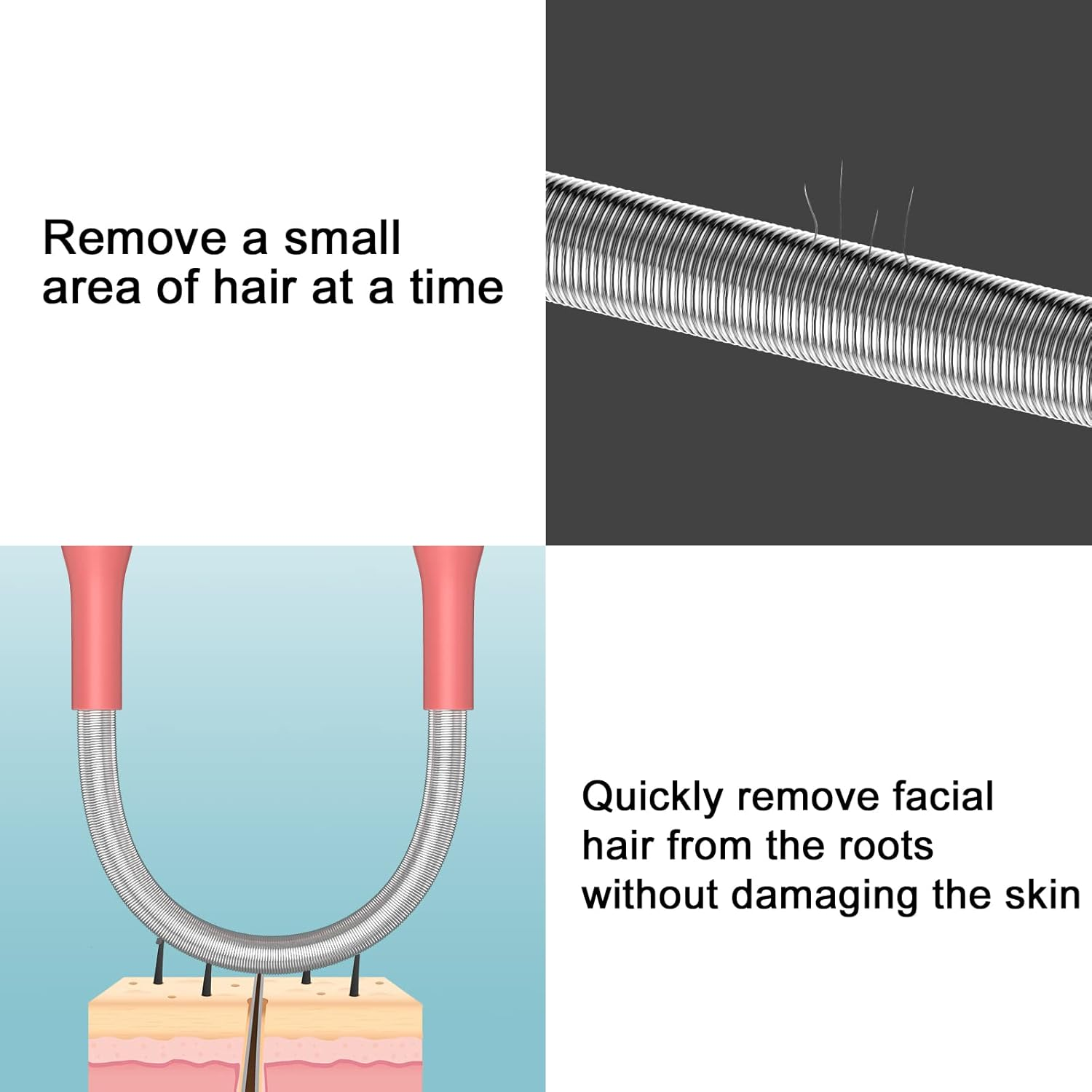 10PCS Facial Hair Remover Spring for Women Face Chin Cheek Mustache Upper Lip Hair Remover Spring Epilator Threading Tool